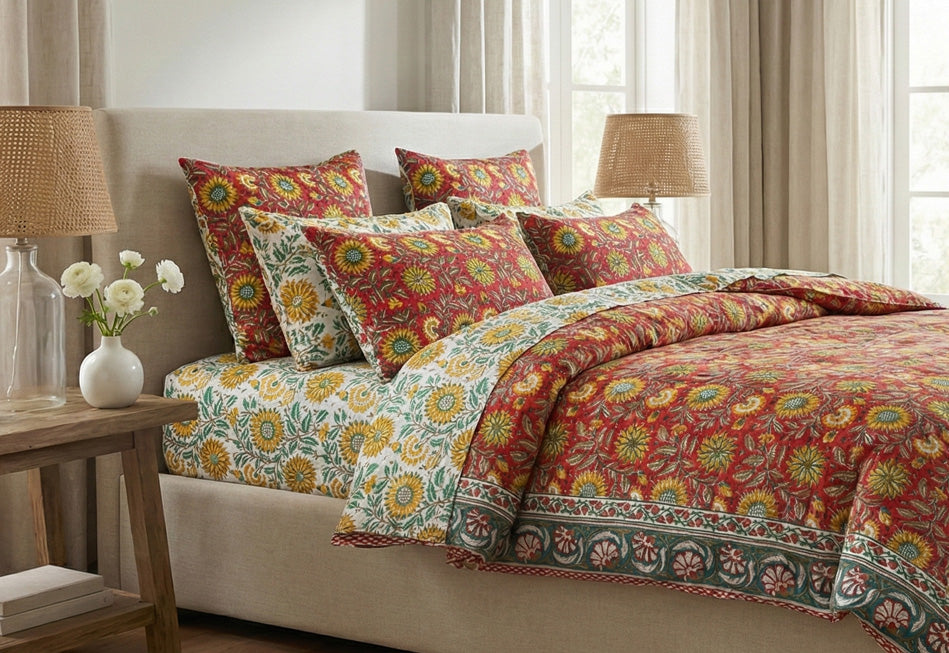 Hand Block Printed Duvet Cover