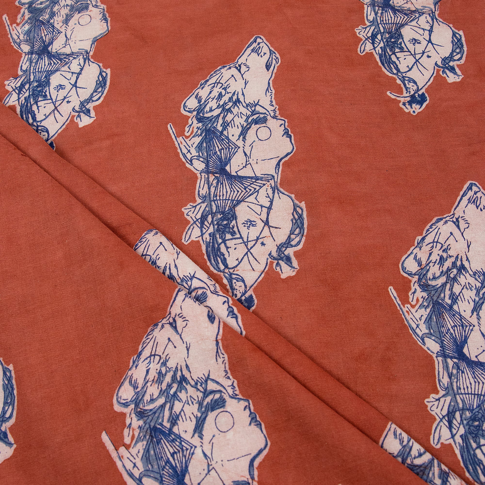 Animal Hand Block Print Fabric
