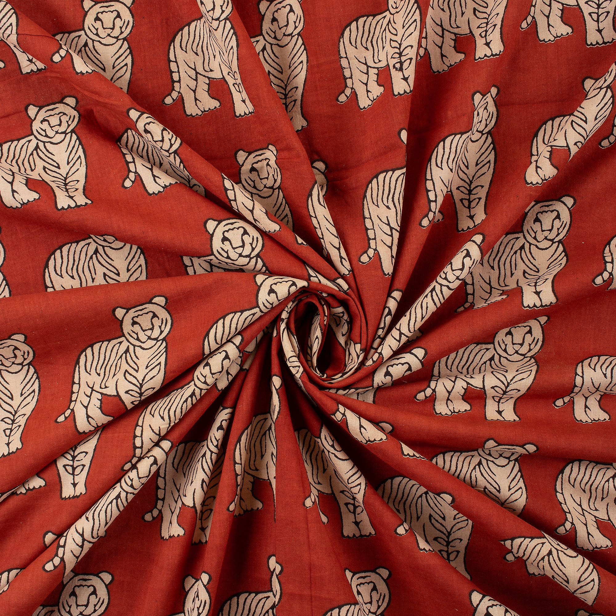 Animal Hand Block Printed Cotton Bagru Fabrc