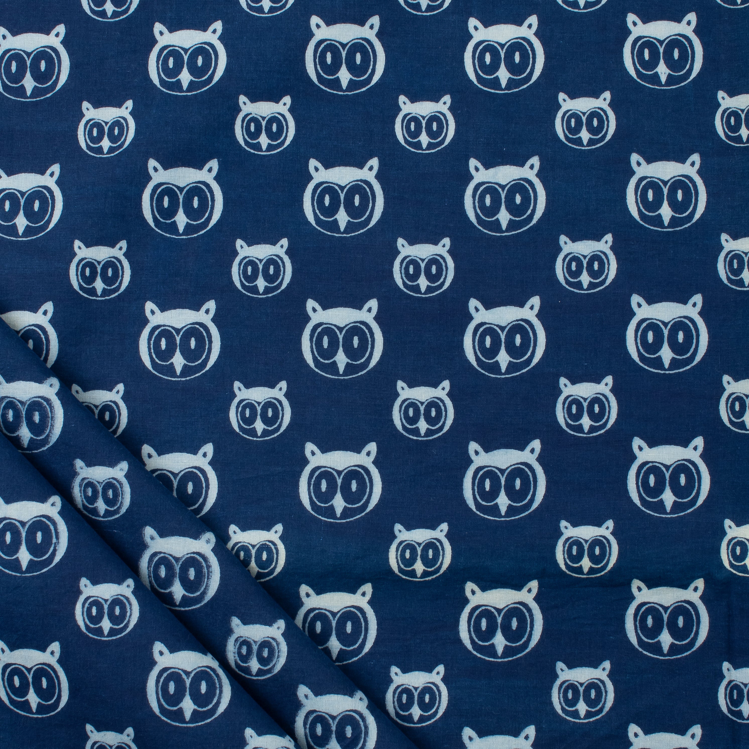 Animal Print Indigo Dyed Fabric