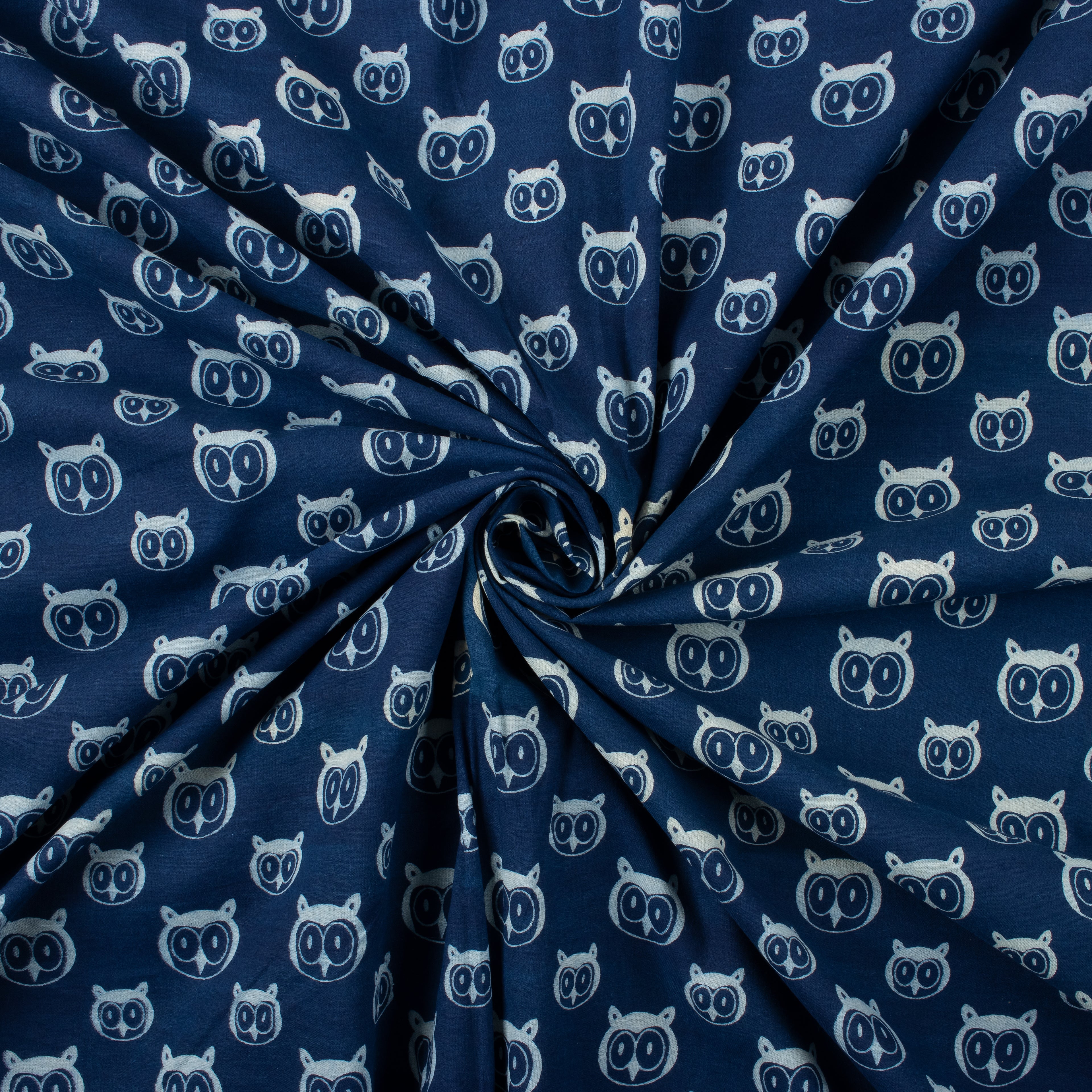 Animal Print Indigo Dyed Fabric