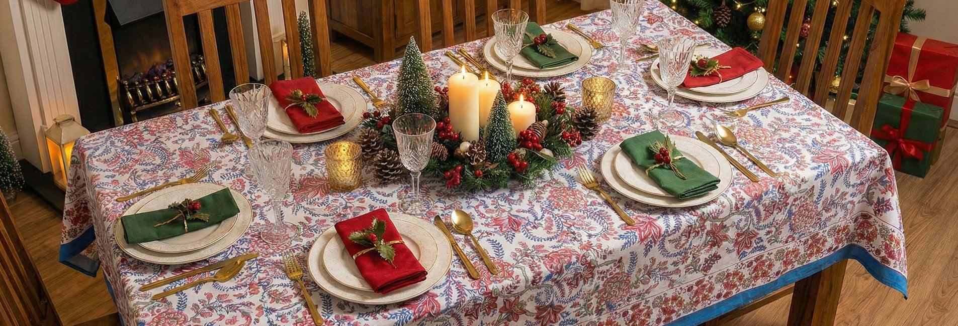 Christmas Home Decor Table Cover