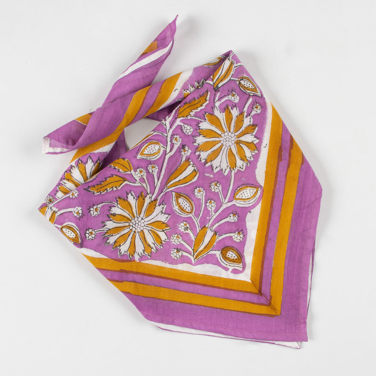 Indian Hand Printed Cotton Floral Print Hair Bandana