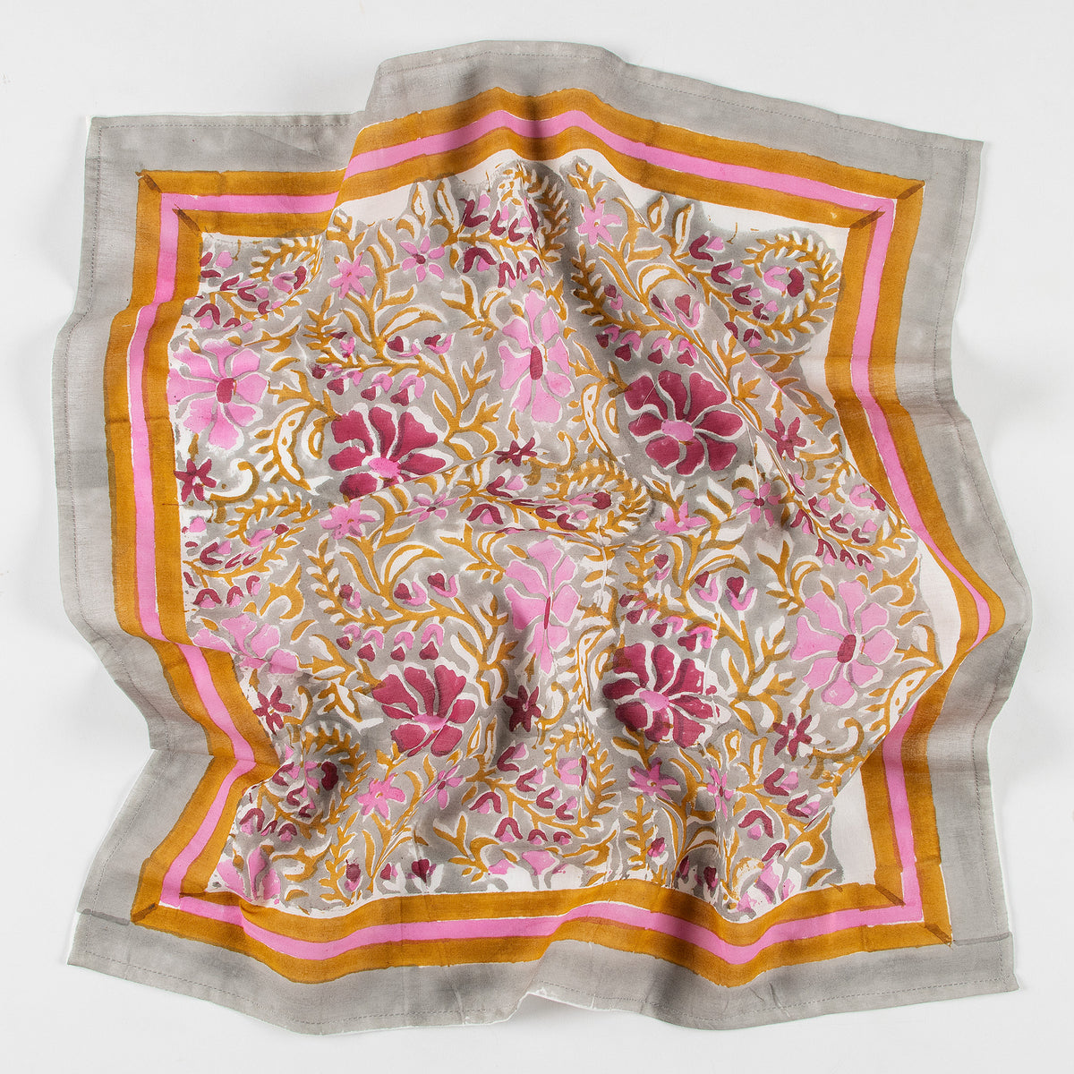 Hand Block Cotton Floral Printed Soft Travel Bandana