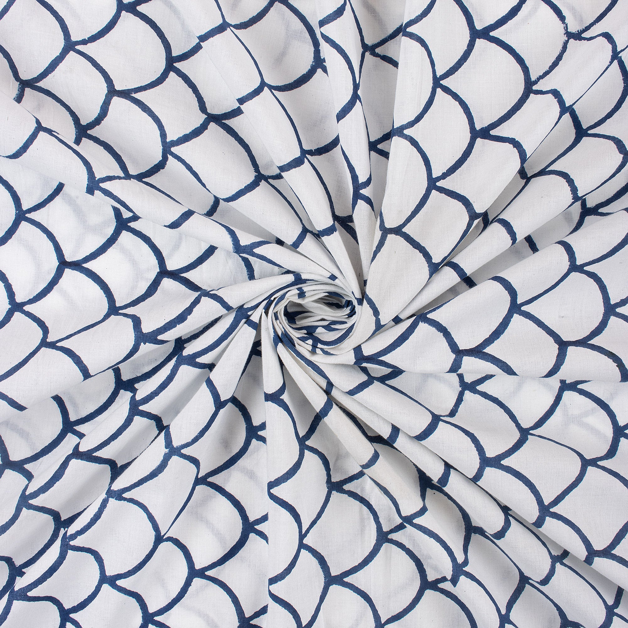 Beautiful Hand Block Blue Printed Cloth Material