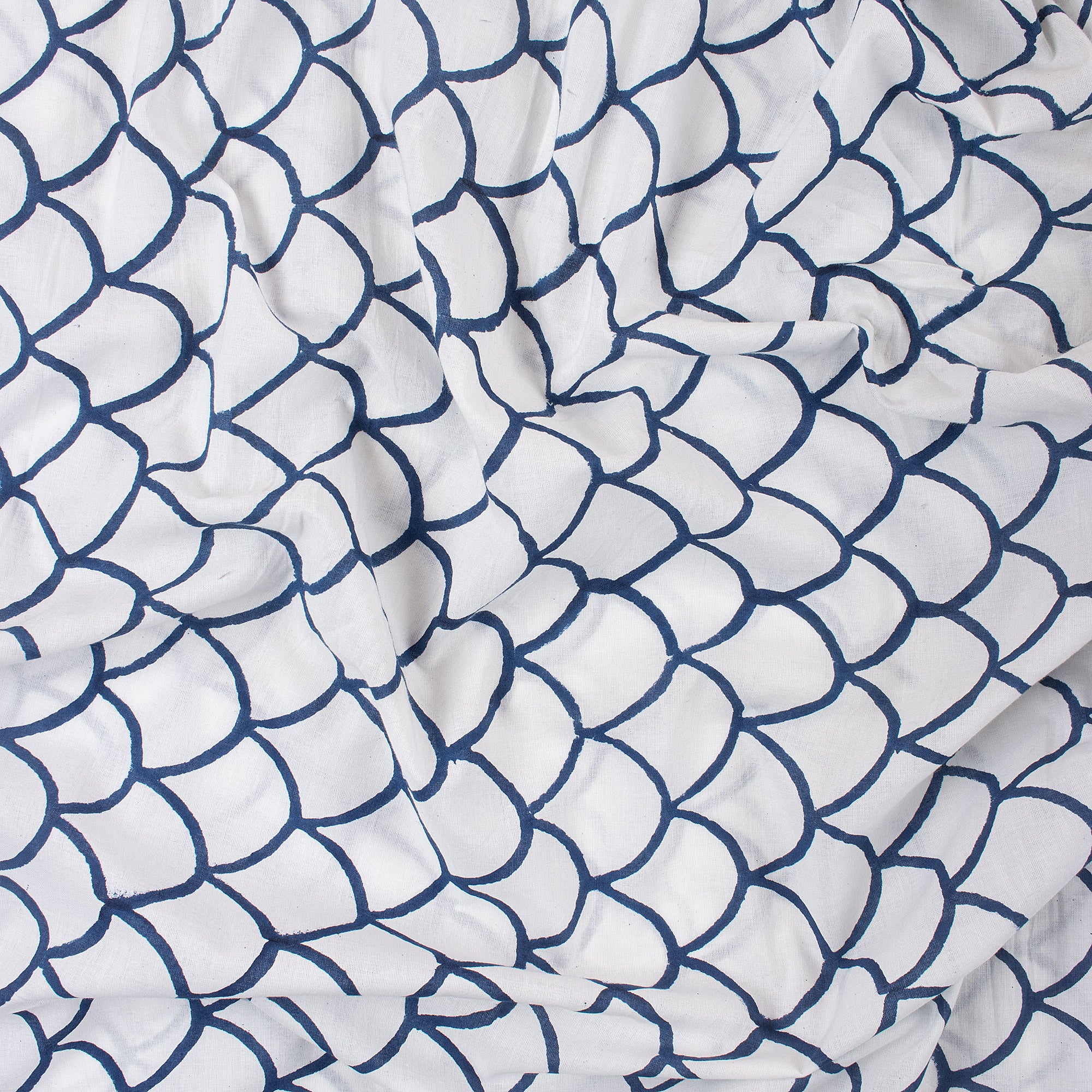Beautiful Hand Block Blue Printed Cloth Material