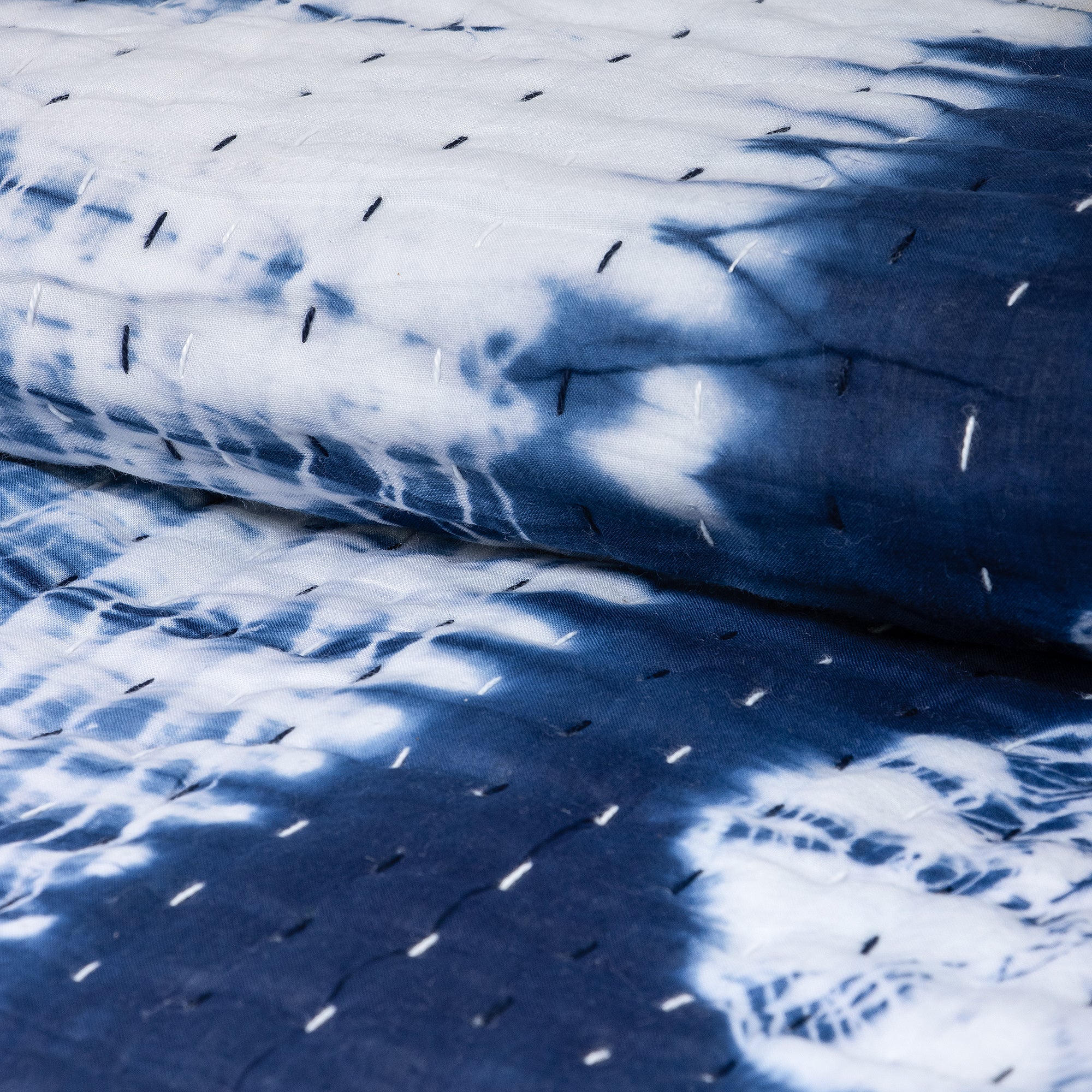Best Indian Hand Dyed Blue Polkas Dots Kantha quilts