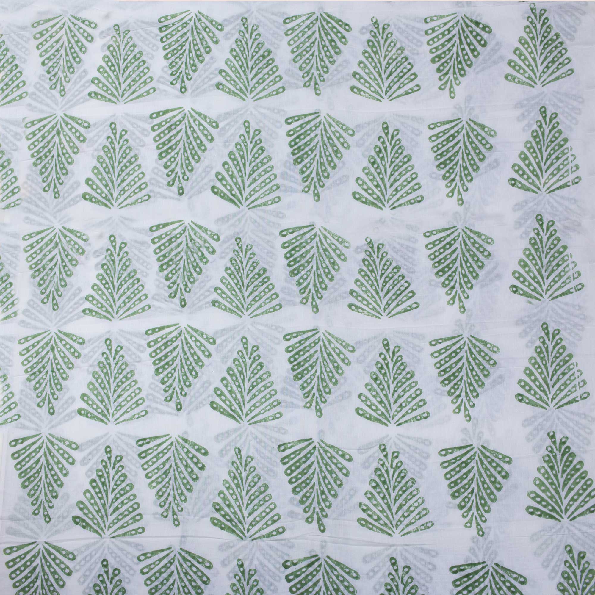 Best Premium Green leaf Hand Block Print Fabric