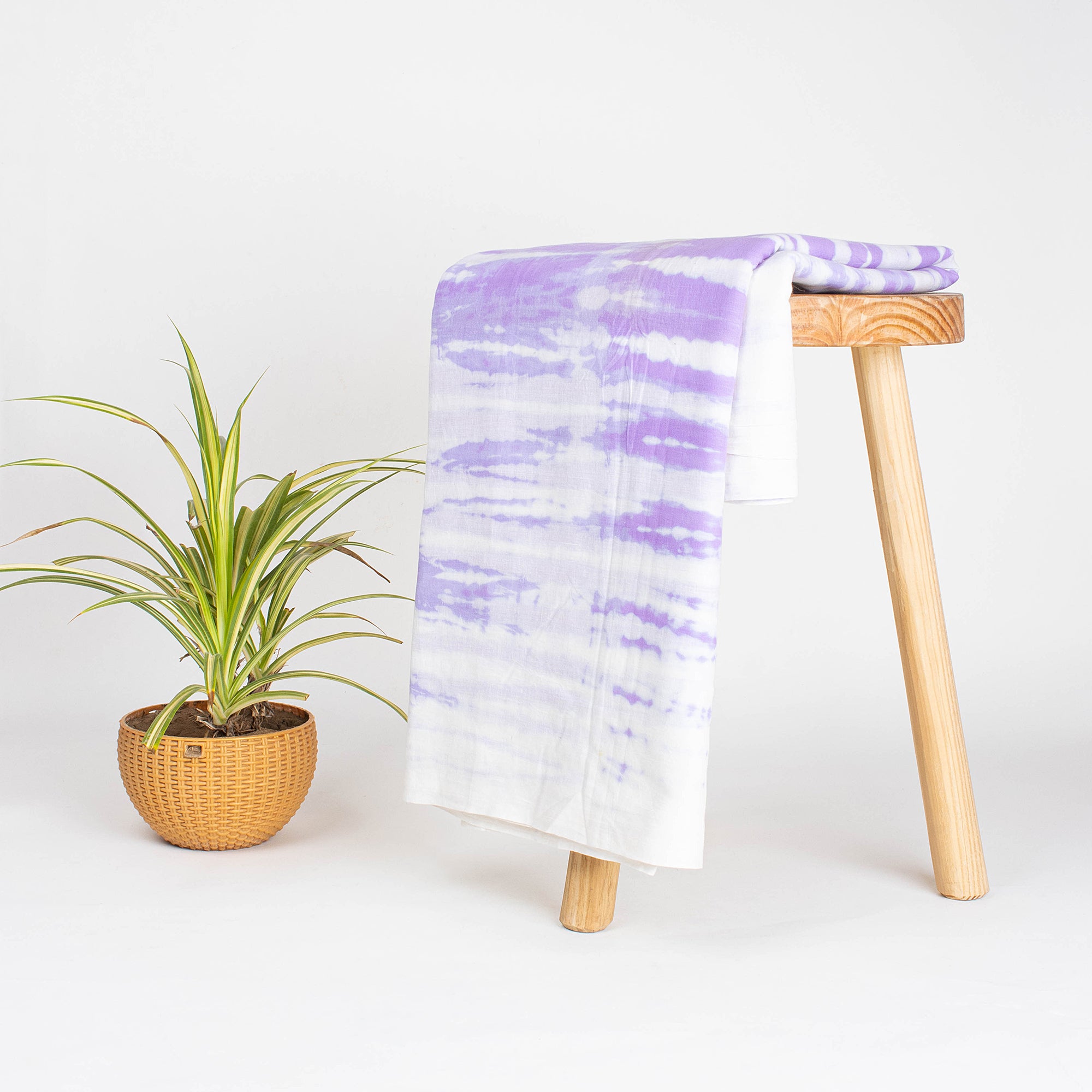 Purple Cotton Tie Dye Shibori Fabric