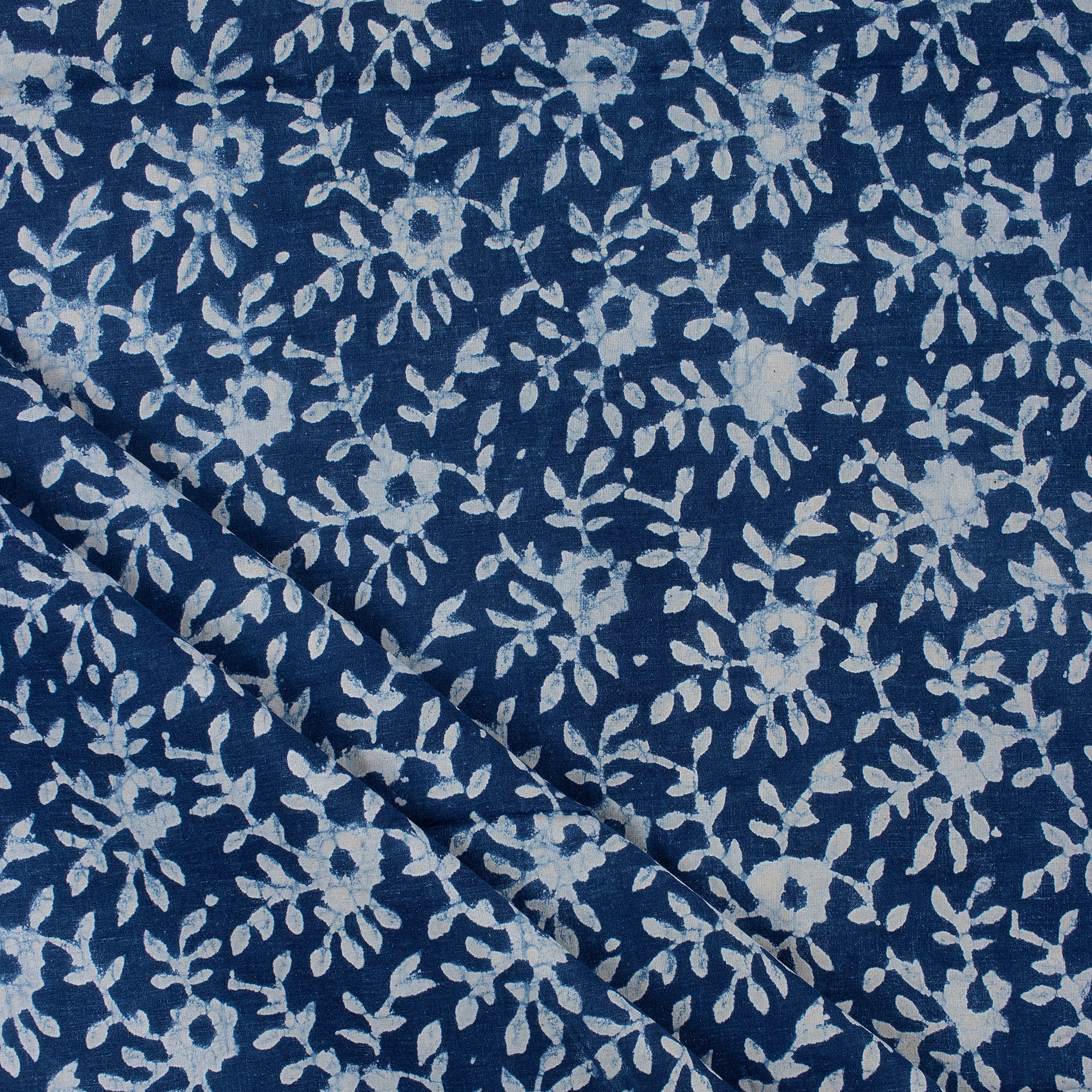 Best Quality Beautiful Jaipuri Floral Printed Indigo Blue Fabric