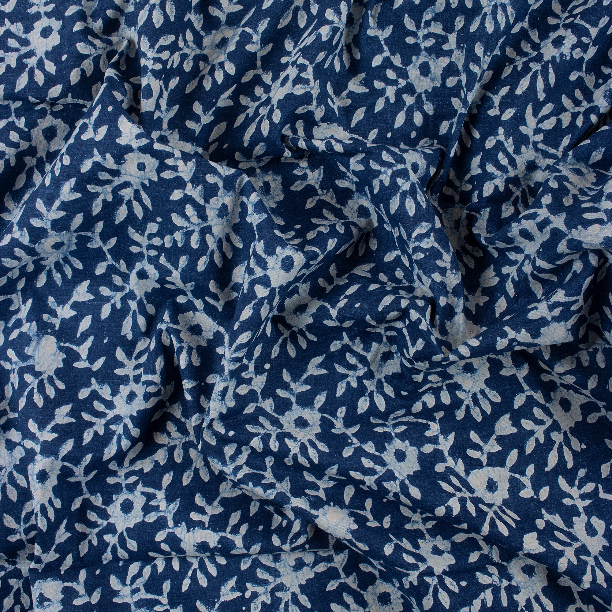 Best Quality Beautiful Jaipuri Floral Printed Indigo Blue Fabric
