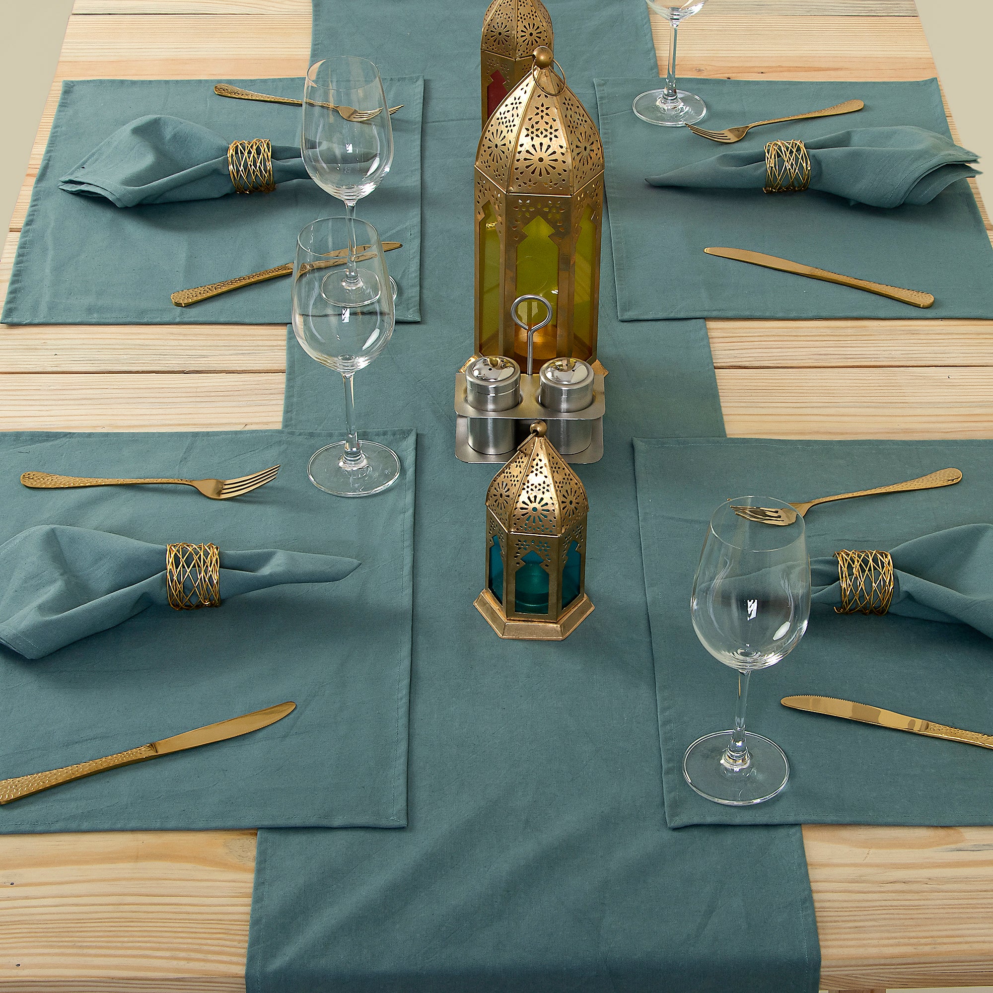 Best Solid Blue Cotton Summer Table Runner