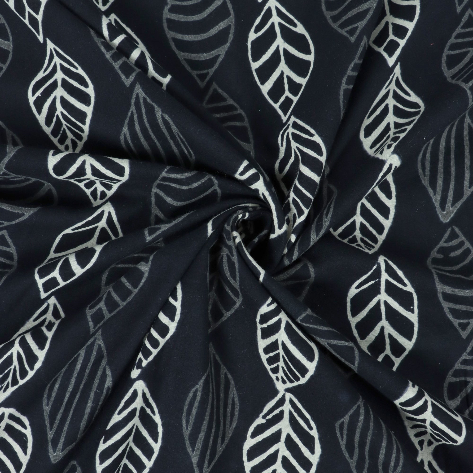 Black & White Cotton Hand Block Printed FabricBlack & White Cotton Hand Block Printed Fabric