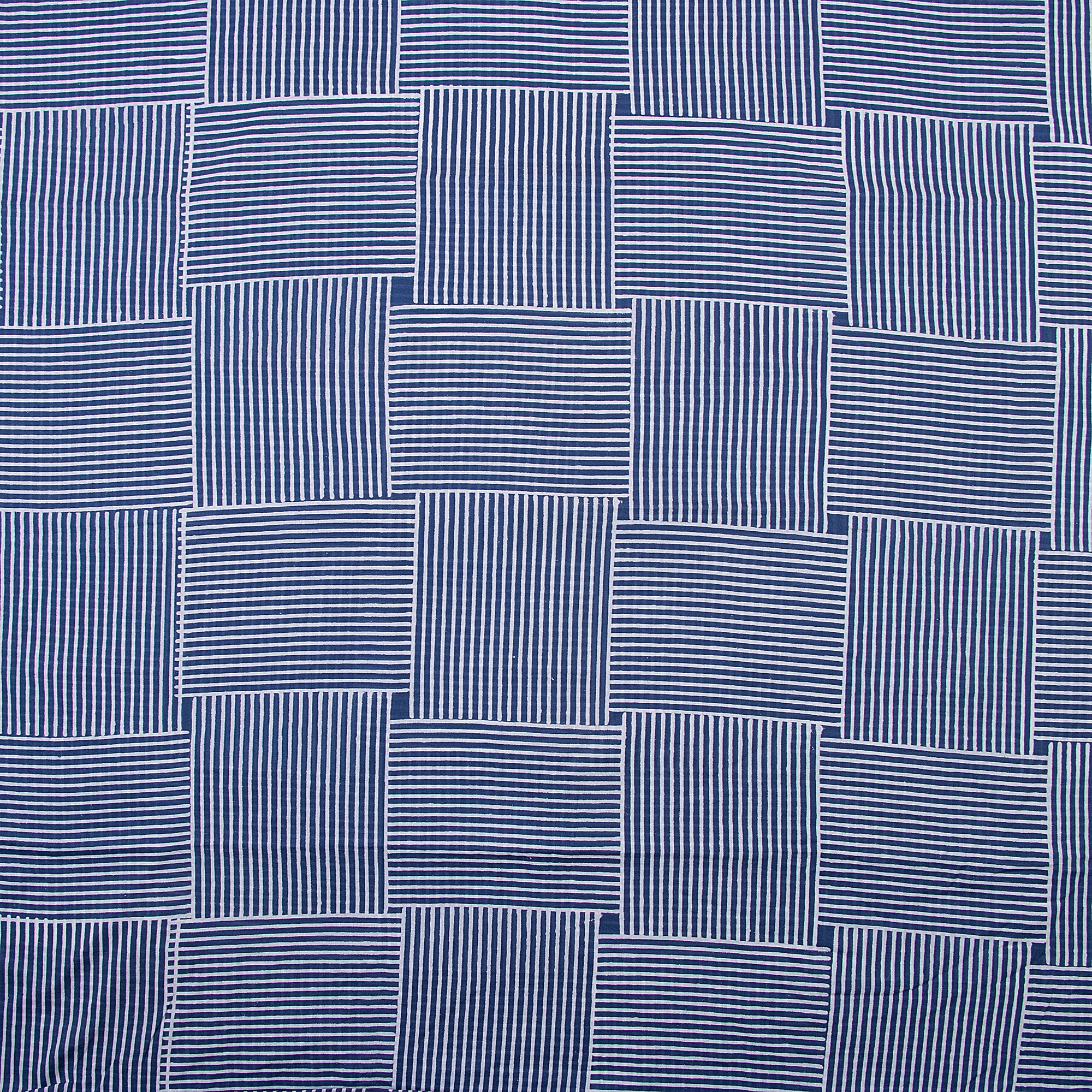 Block Print Indigo Cotton Cloth Fabric