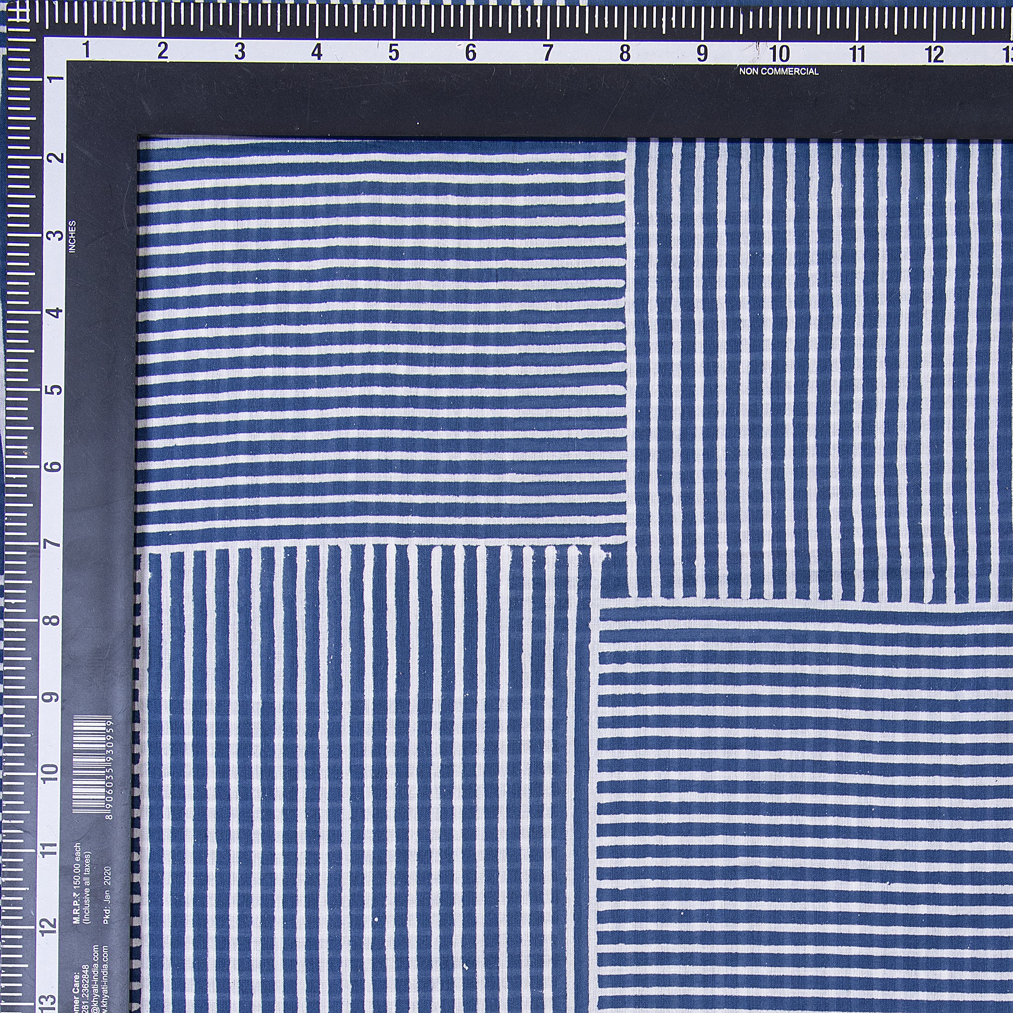 Block Print Indigo Cotton Cloth Fabric