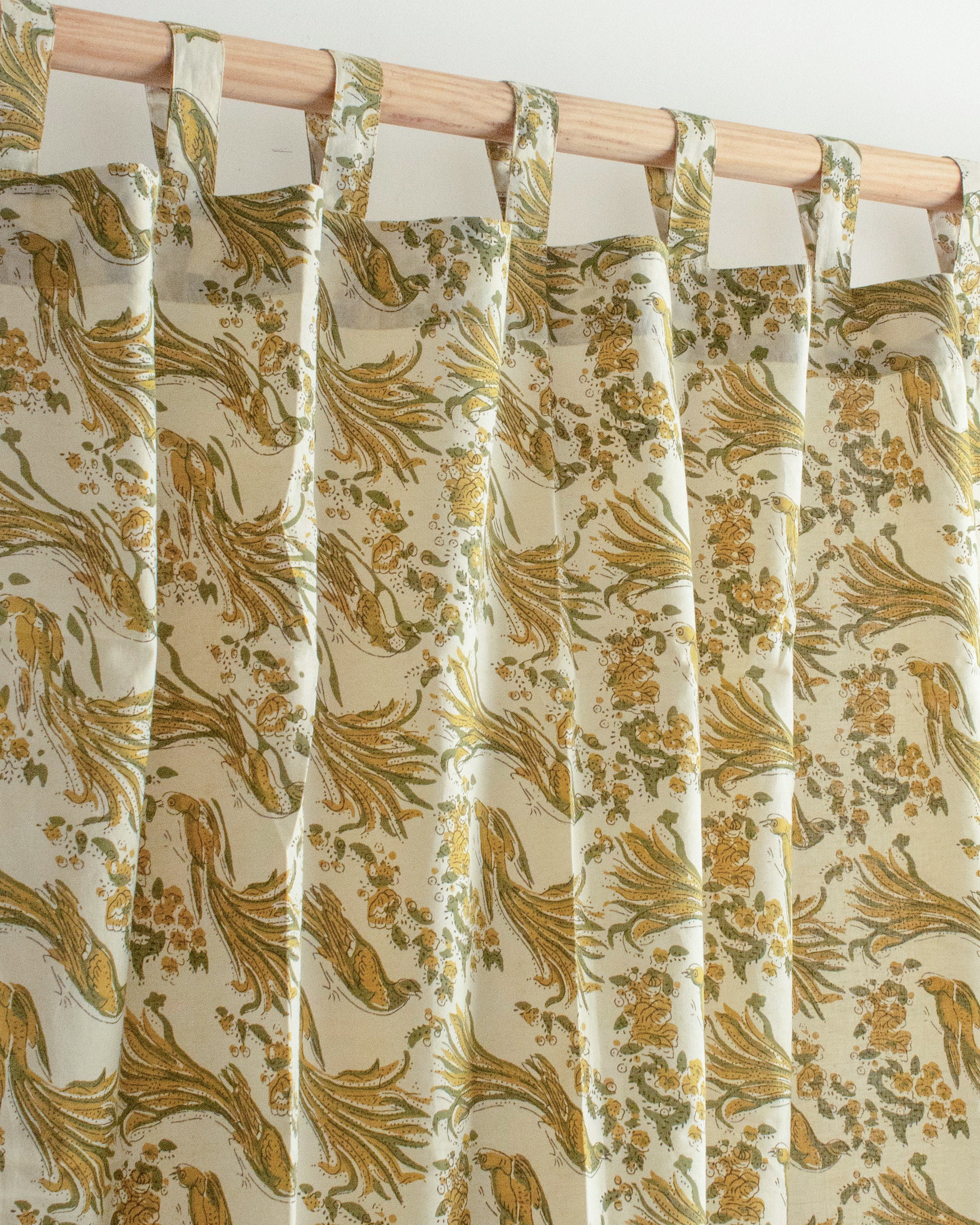 Block Printed Cotton Drapes for Living Room