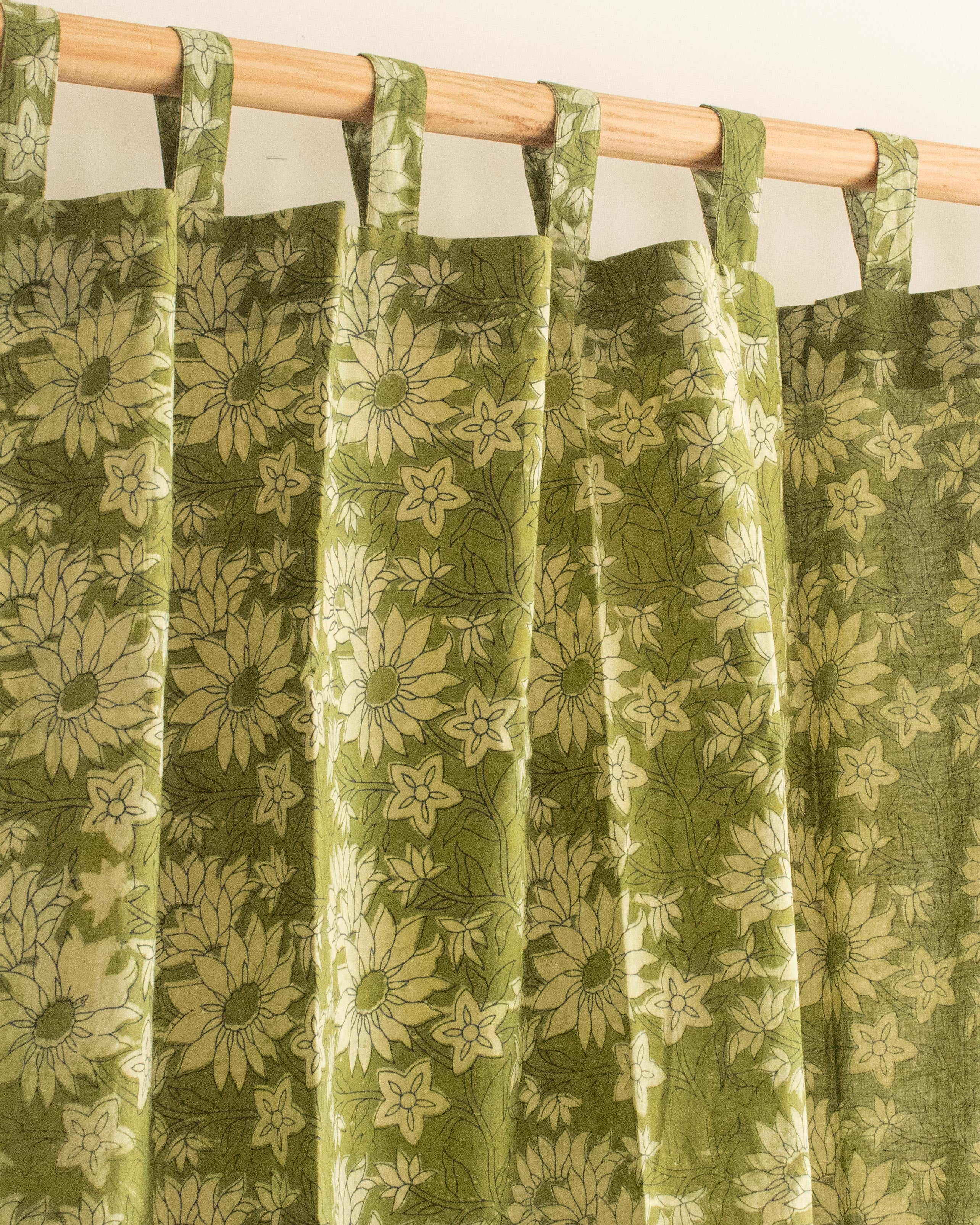 Block Printed Cotton Drapes for Living Room in India