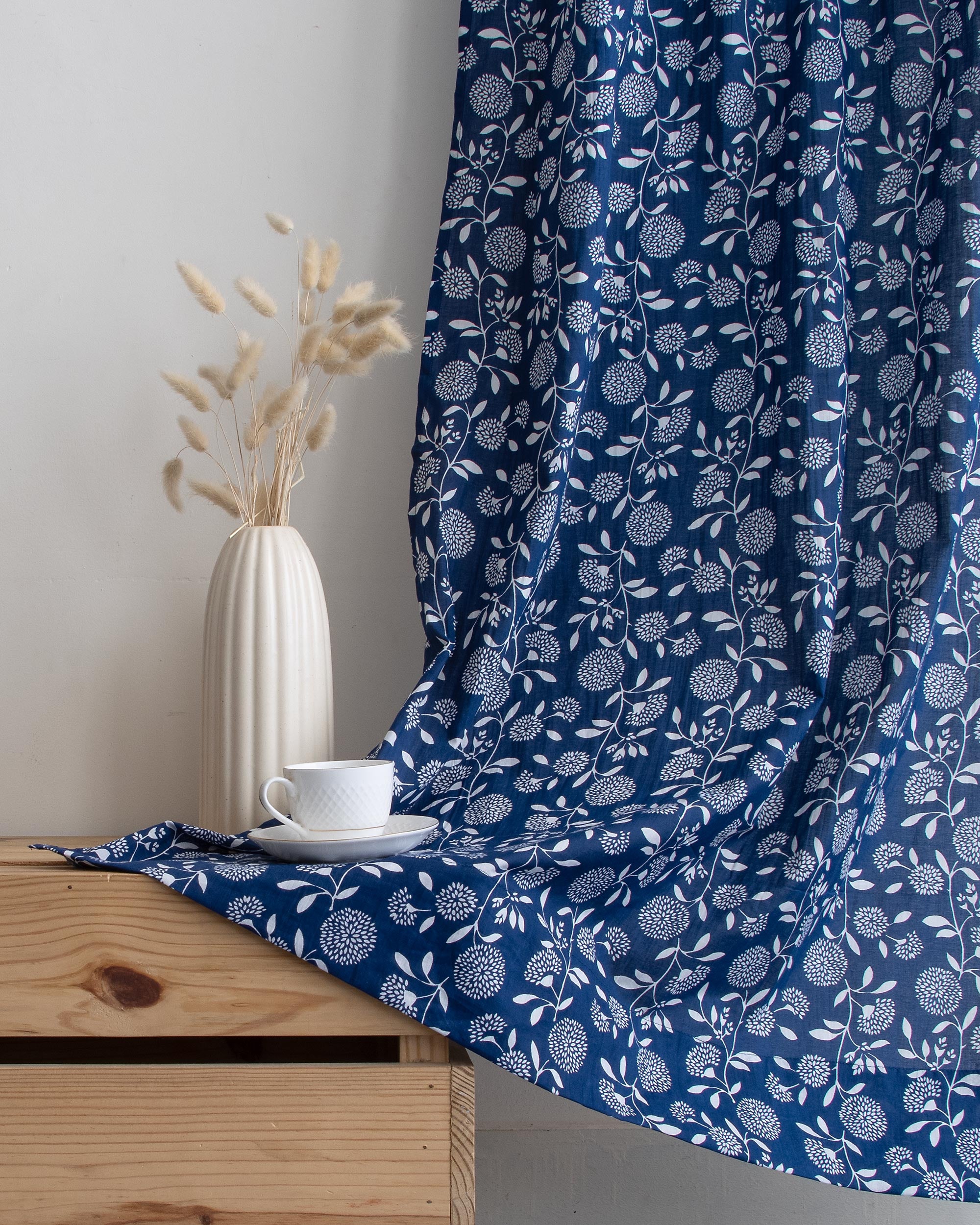Block Printed Organic Cotton for Room Decor