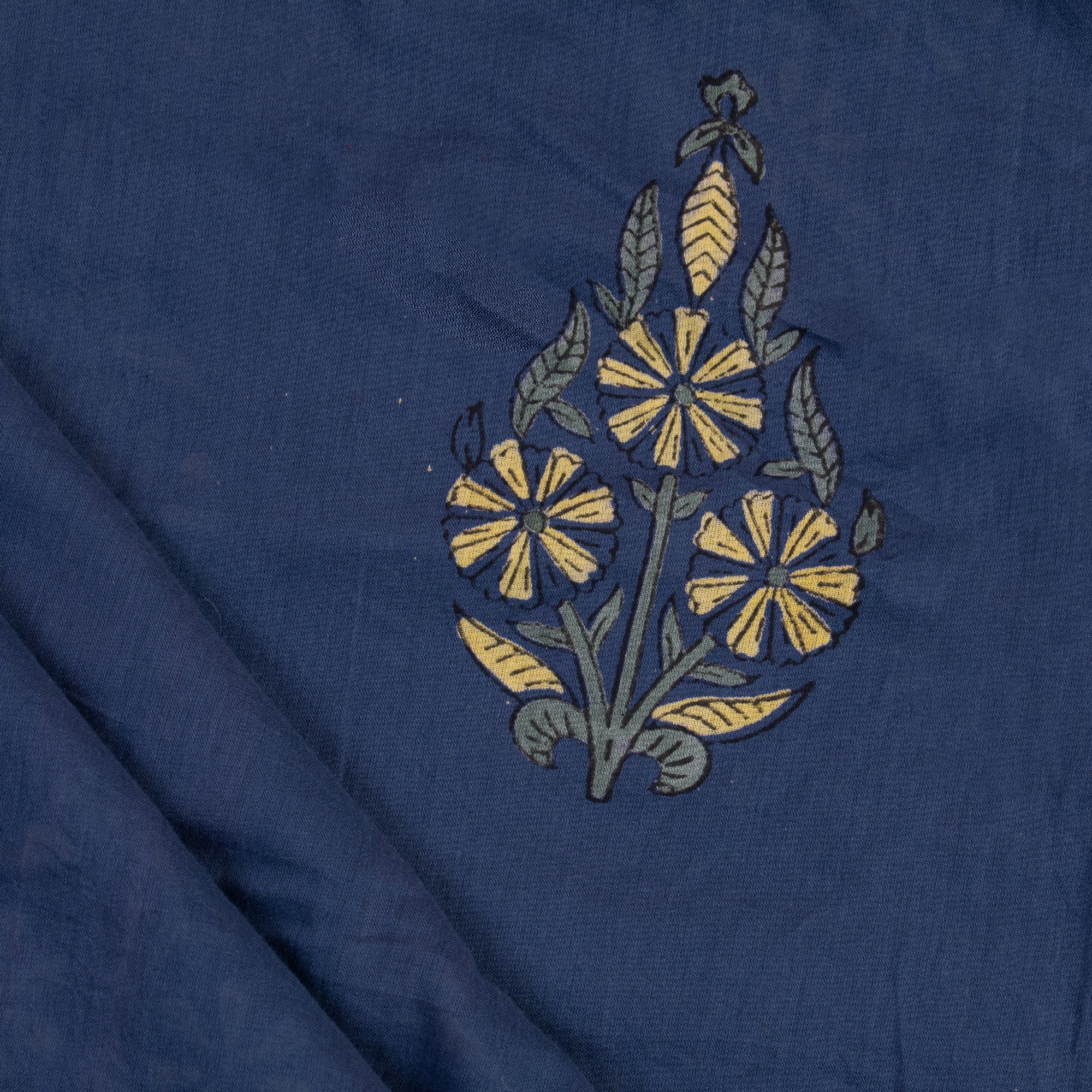 Blue Boota Hand Block Print Dabu Fabric