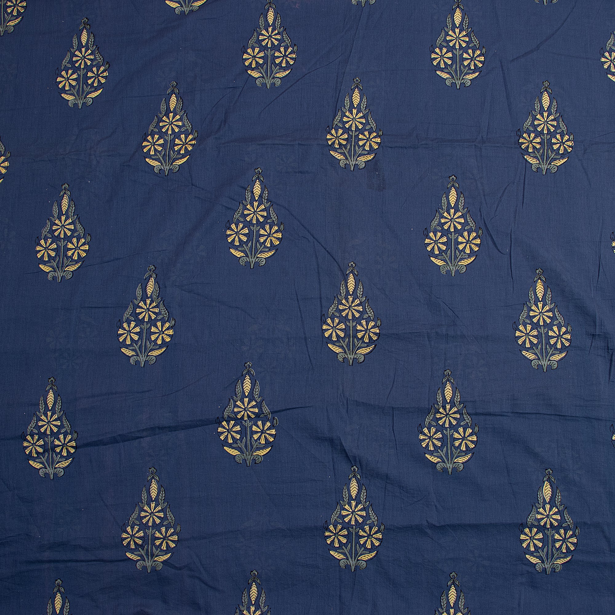 Blue Boota Hand Block Print Dabu Fabric