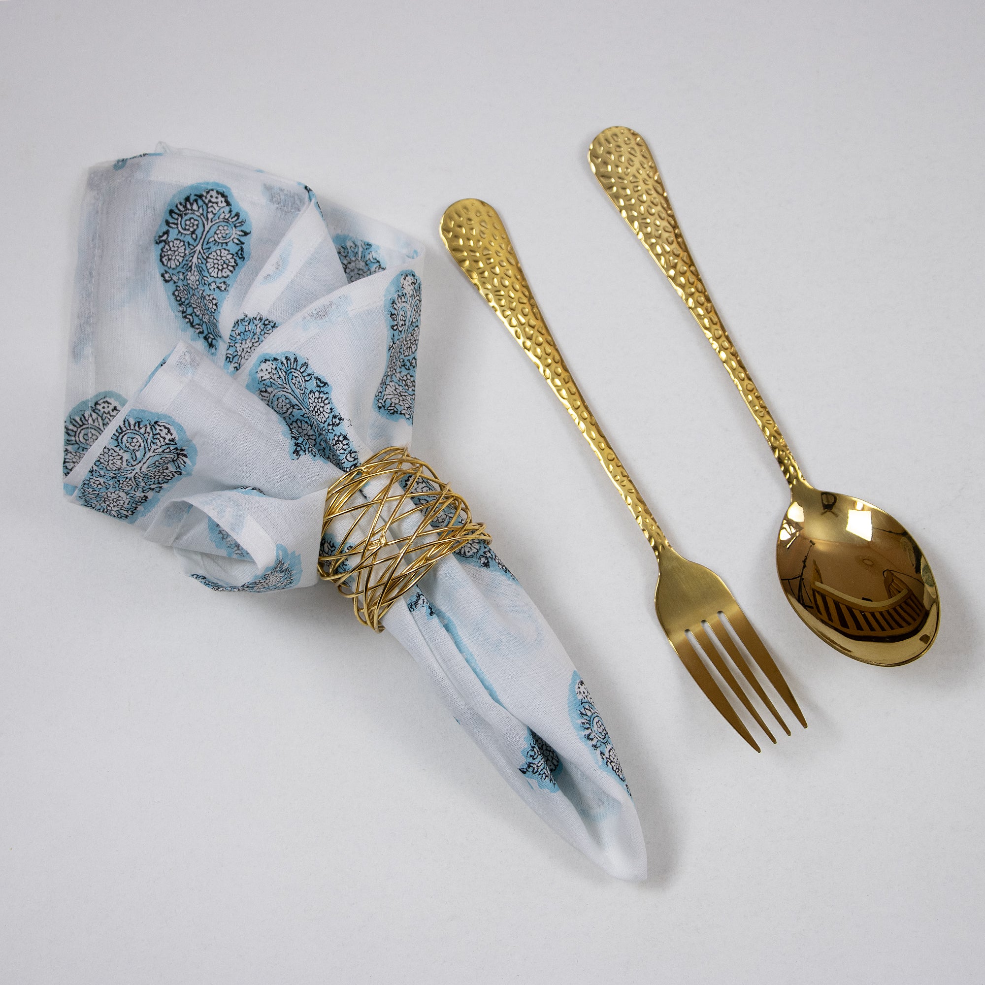 Blue Boota Hand Block Printed Cotton Napkins