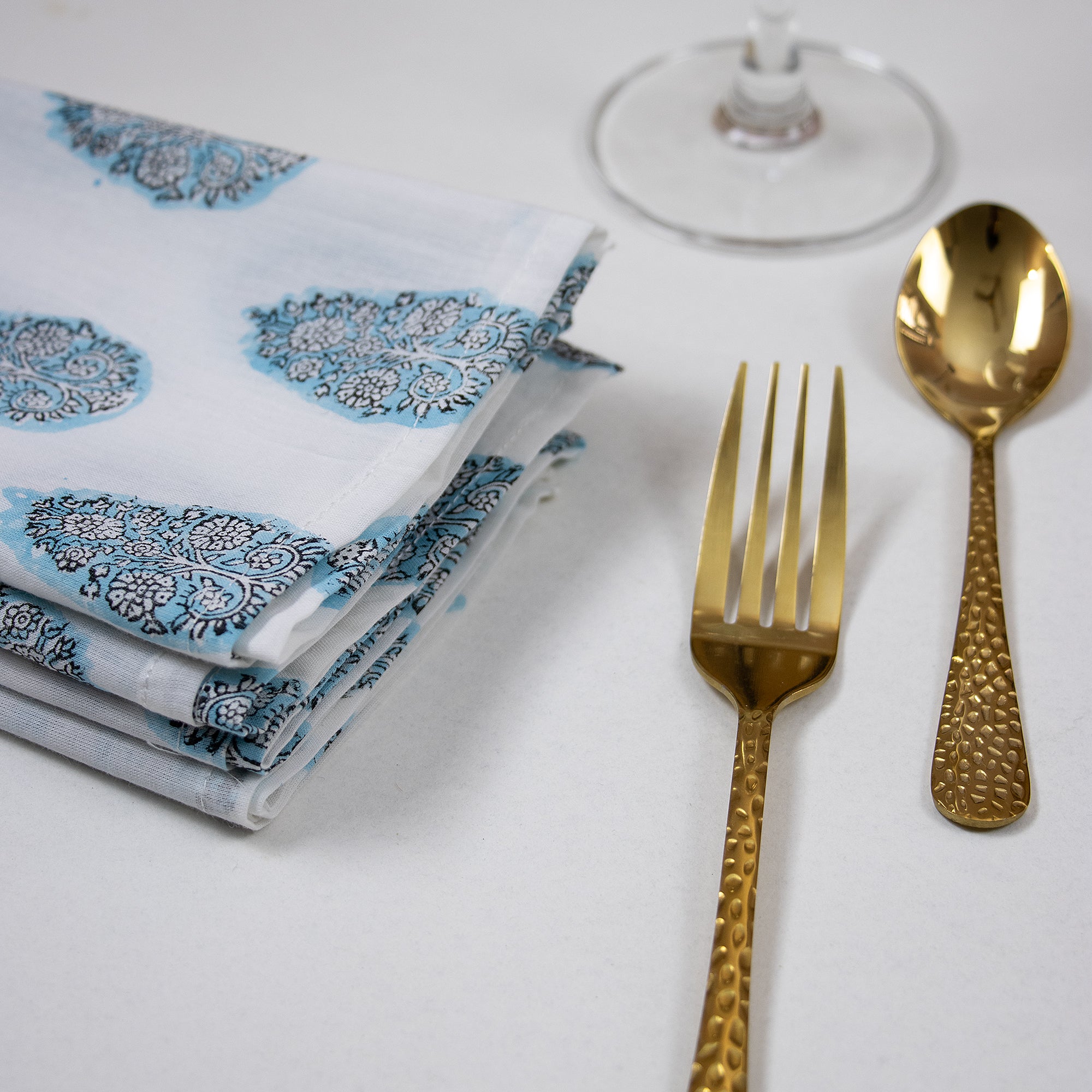 Blue Boota Hand Block Printed Cotton Napkins