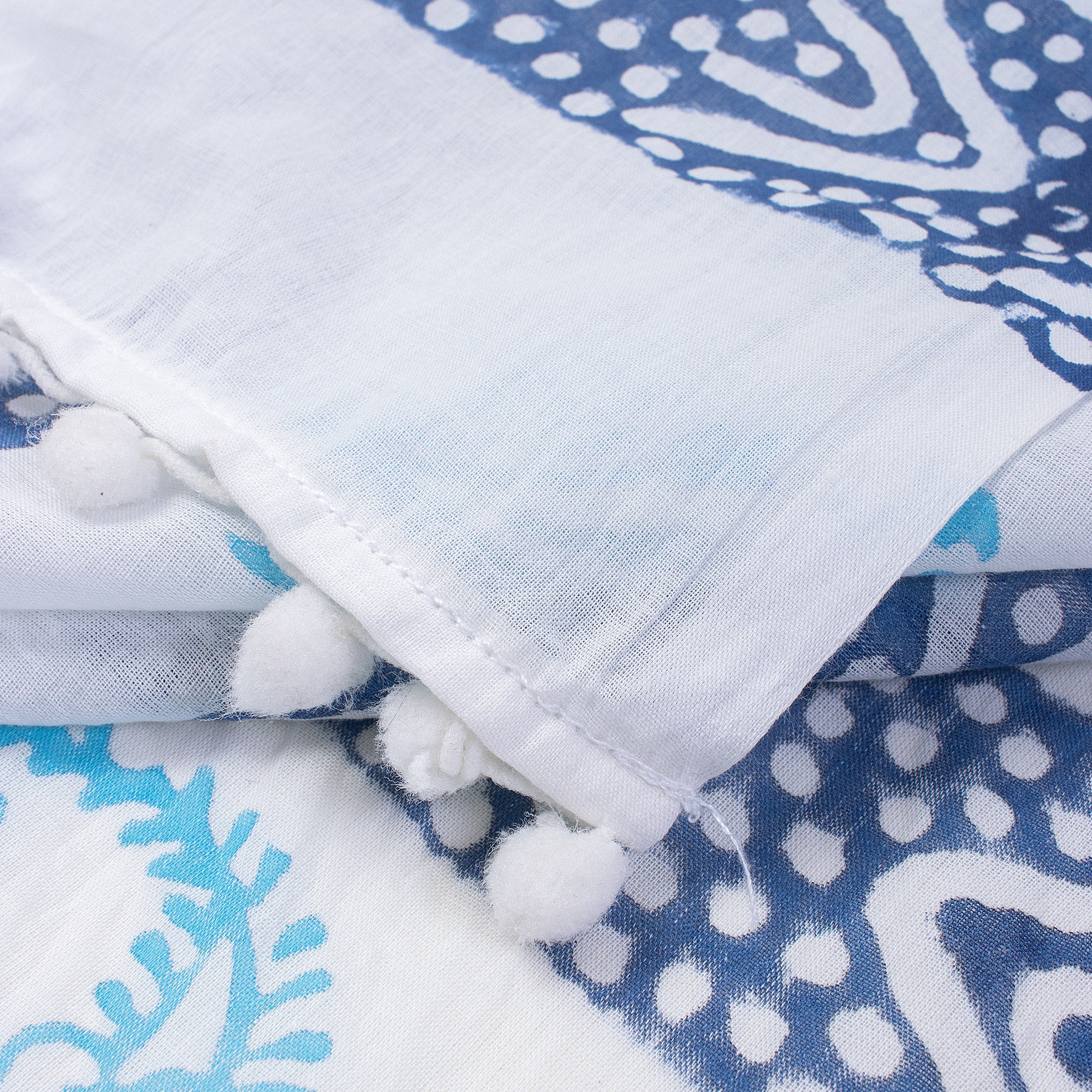 Blue Booti Hand Block Print Sarong For Women