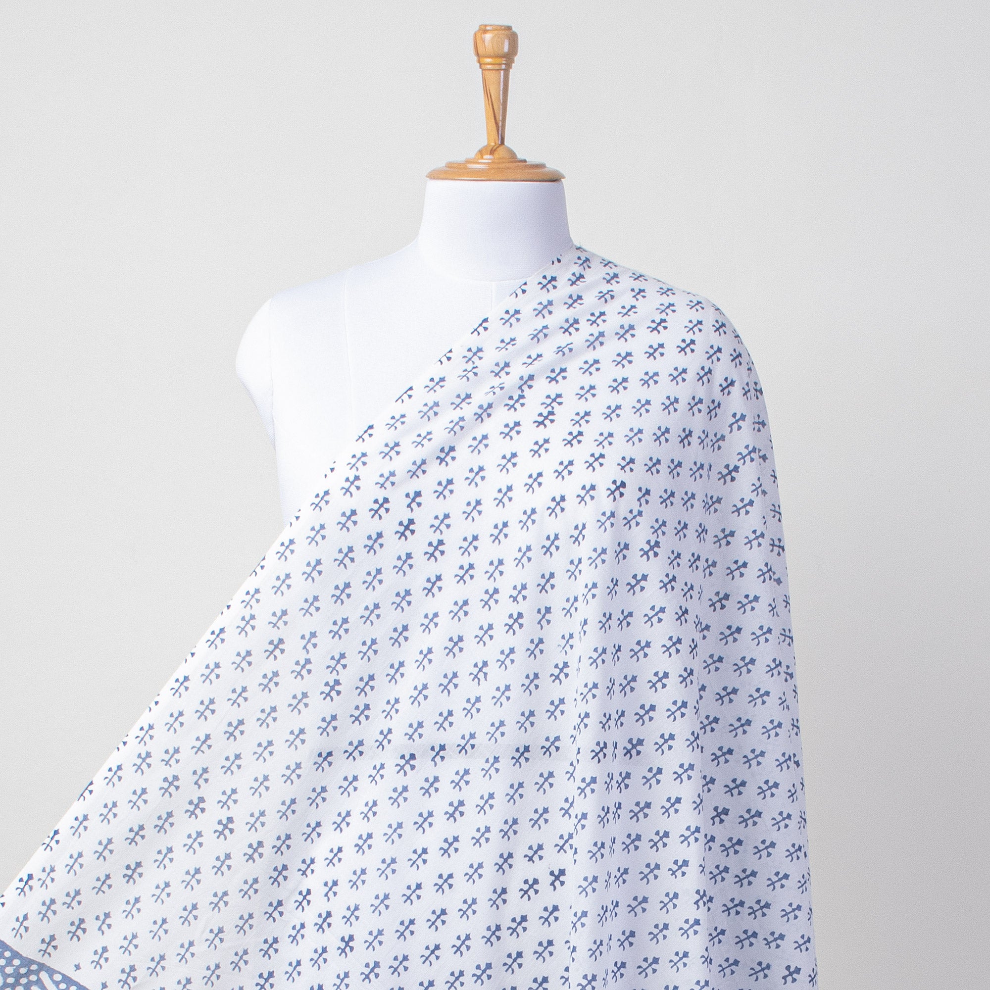 Blue Booti Hand Block Print Sarong For Women
