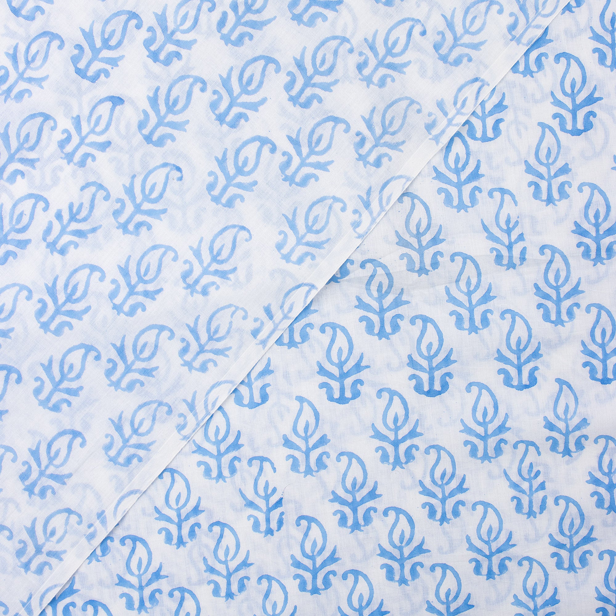 Blue Booti Indian Block Print Cotton Fabric Material