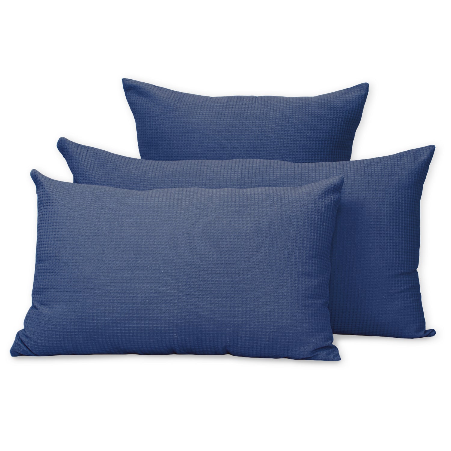 Blue Cotton Waffle King Size Pillowcase