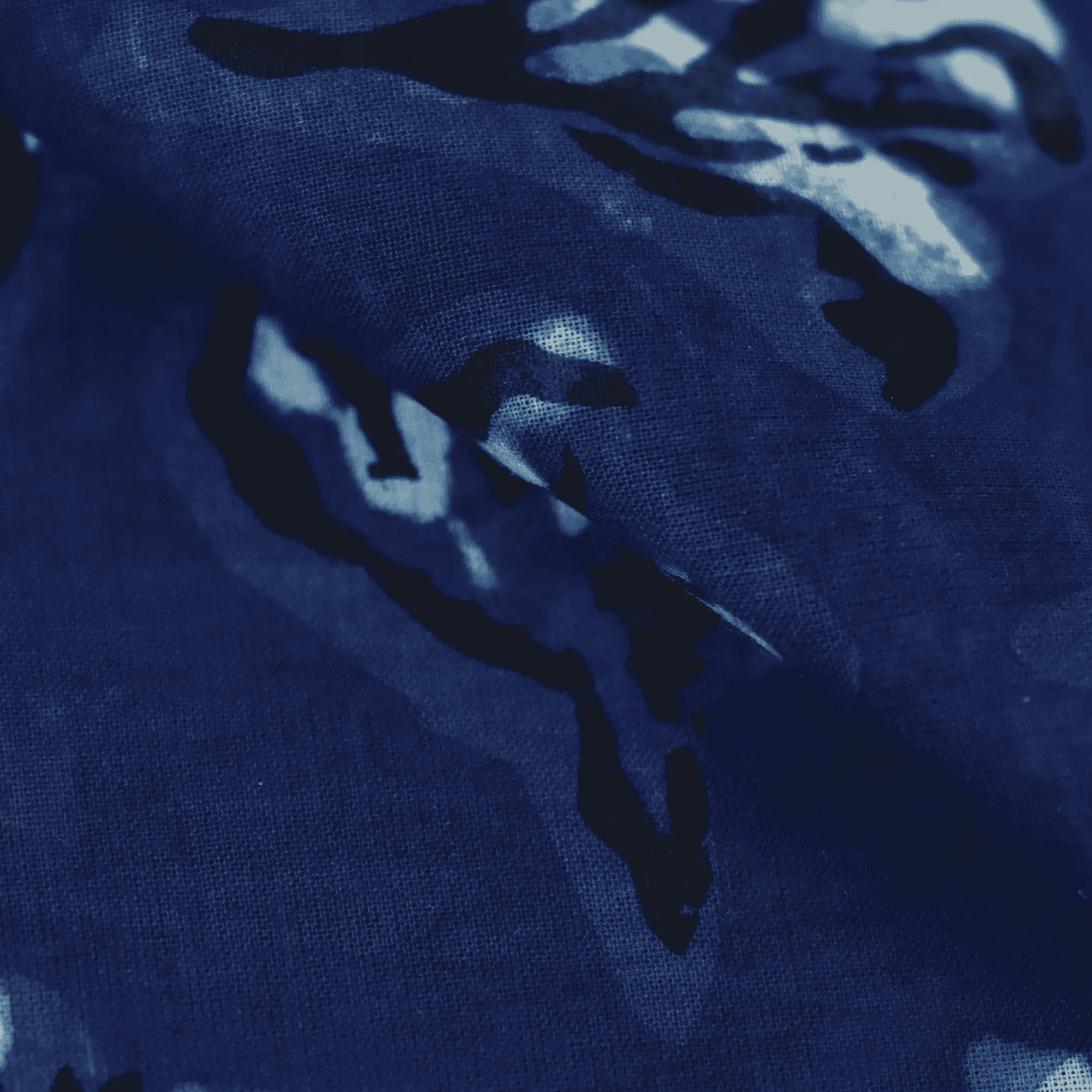 Blue Floral Dabu Hand Block Print Fabric