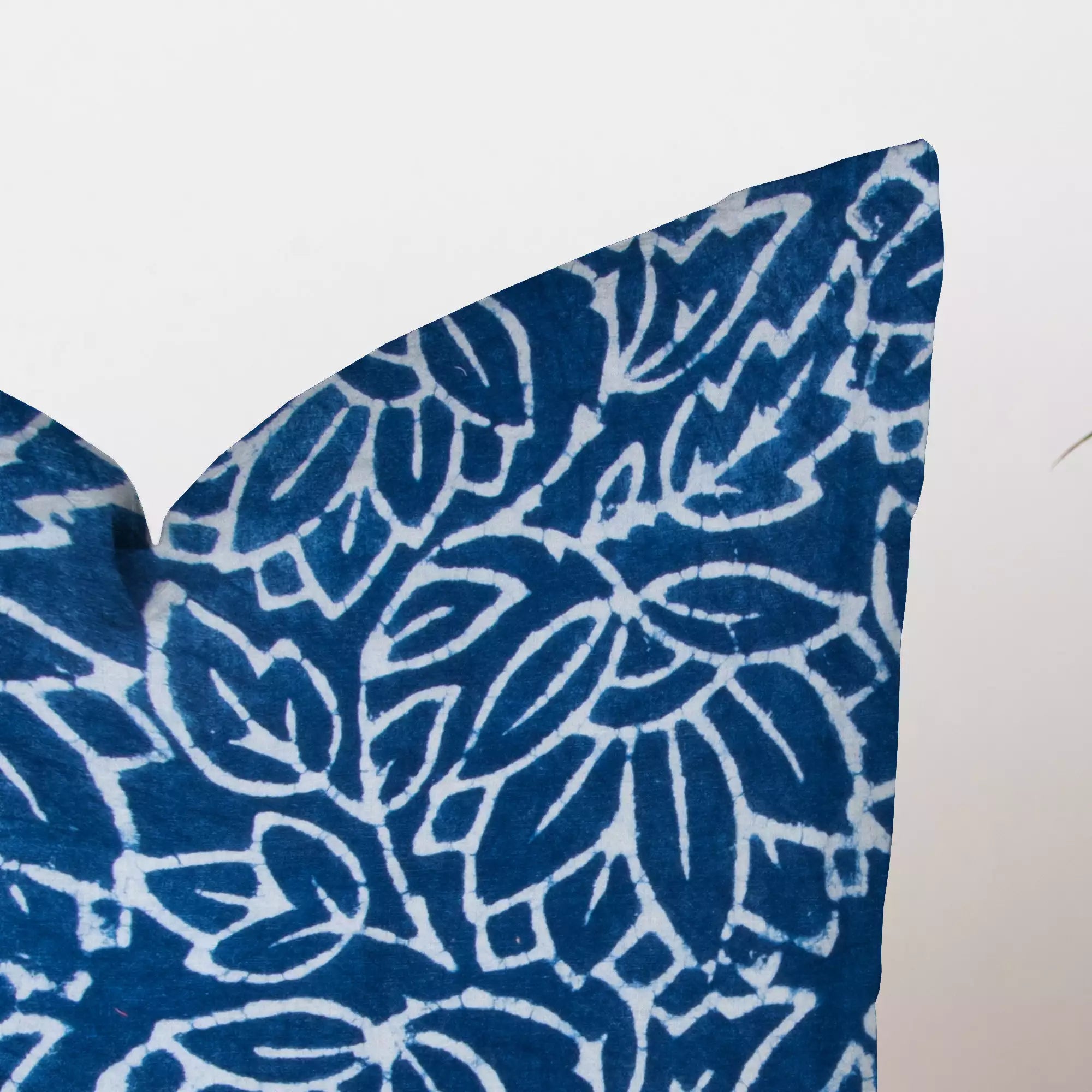 Blue Floral Printed Cotton Cushion Cover