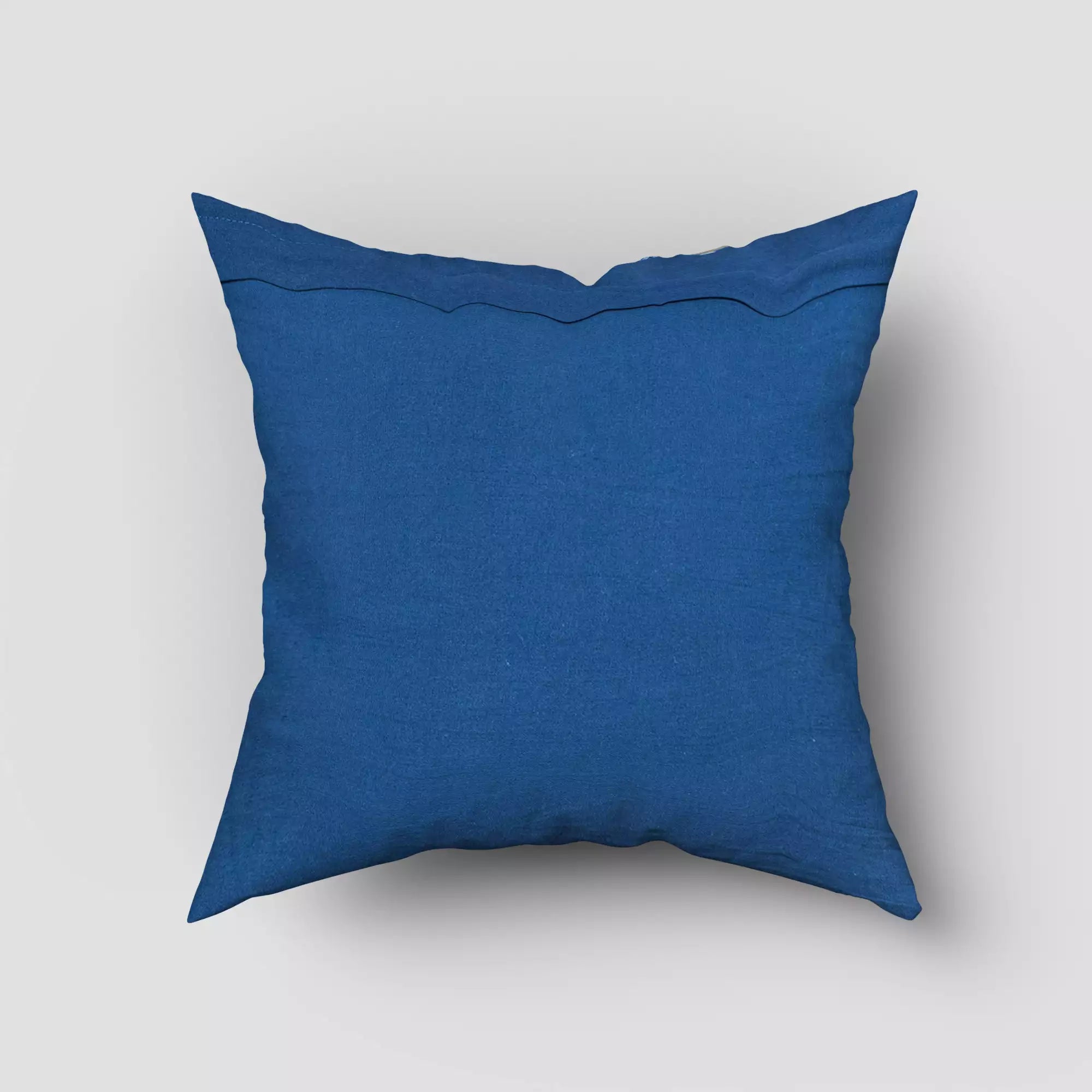 Blue Geometric Hand Block Printed Indigo Cotton Cushion Cover
