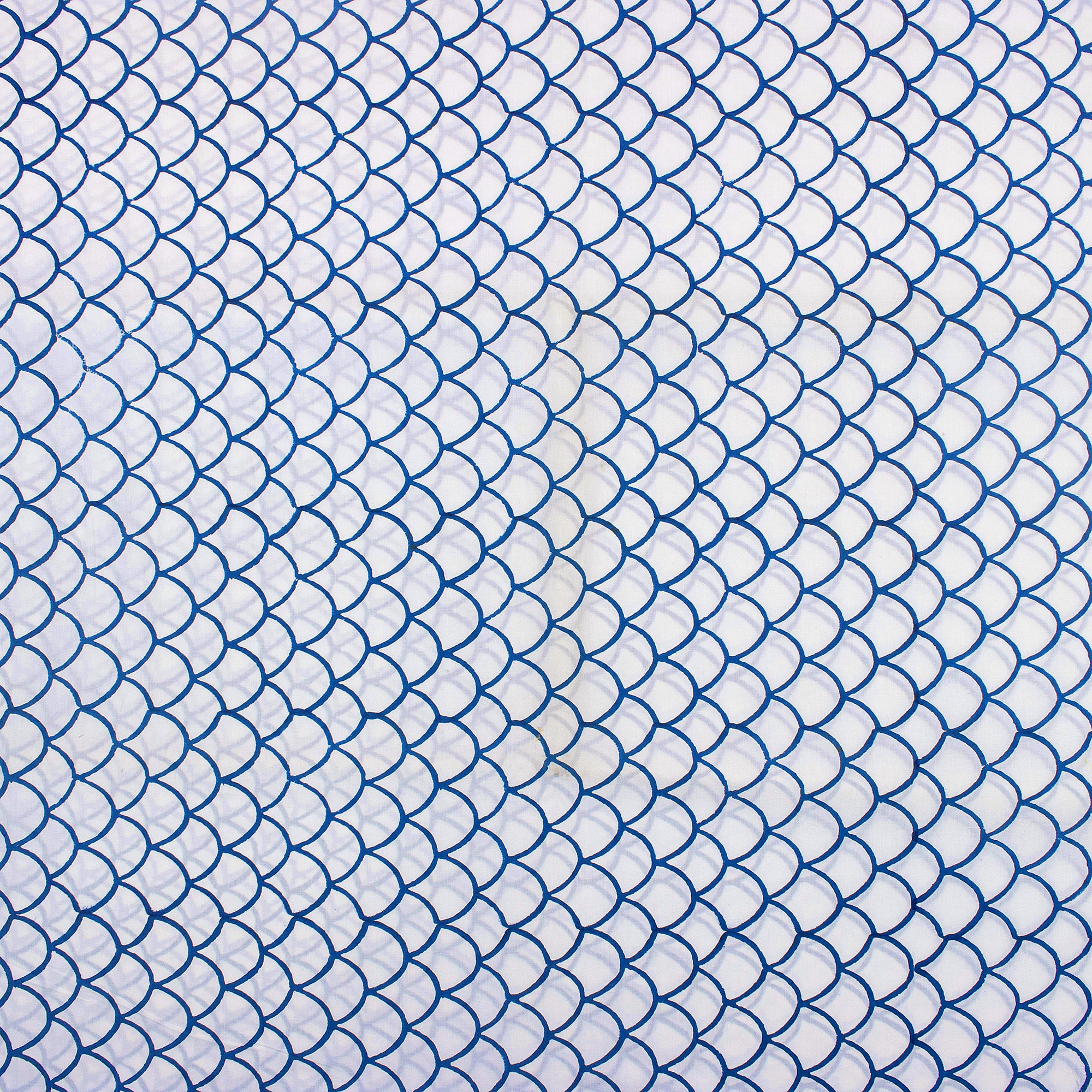 Blue Geometrical Pure Cotton Hand Block Print Fabric