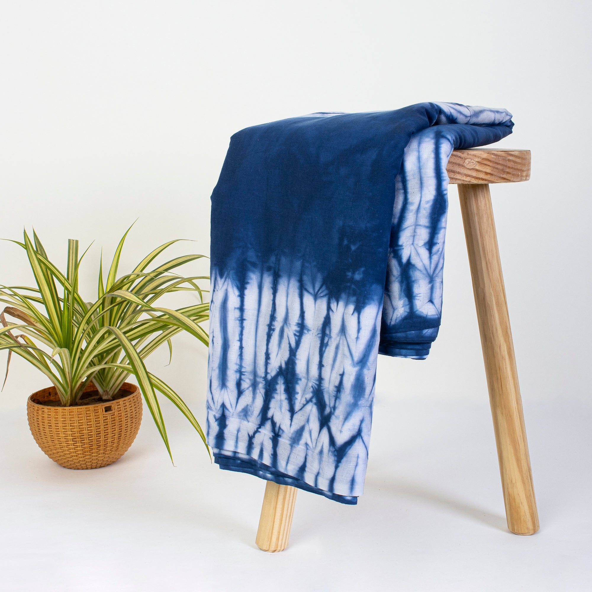 Blue Handcrafted Shibori Tie Dye Fabric