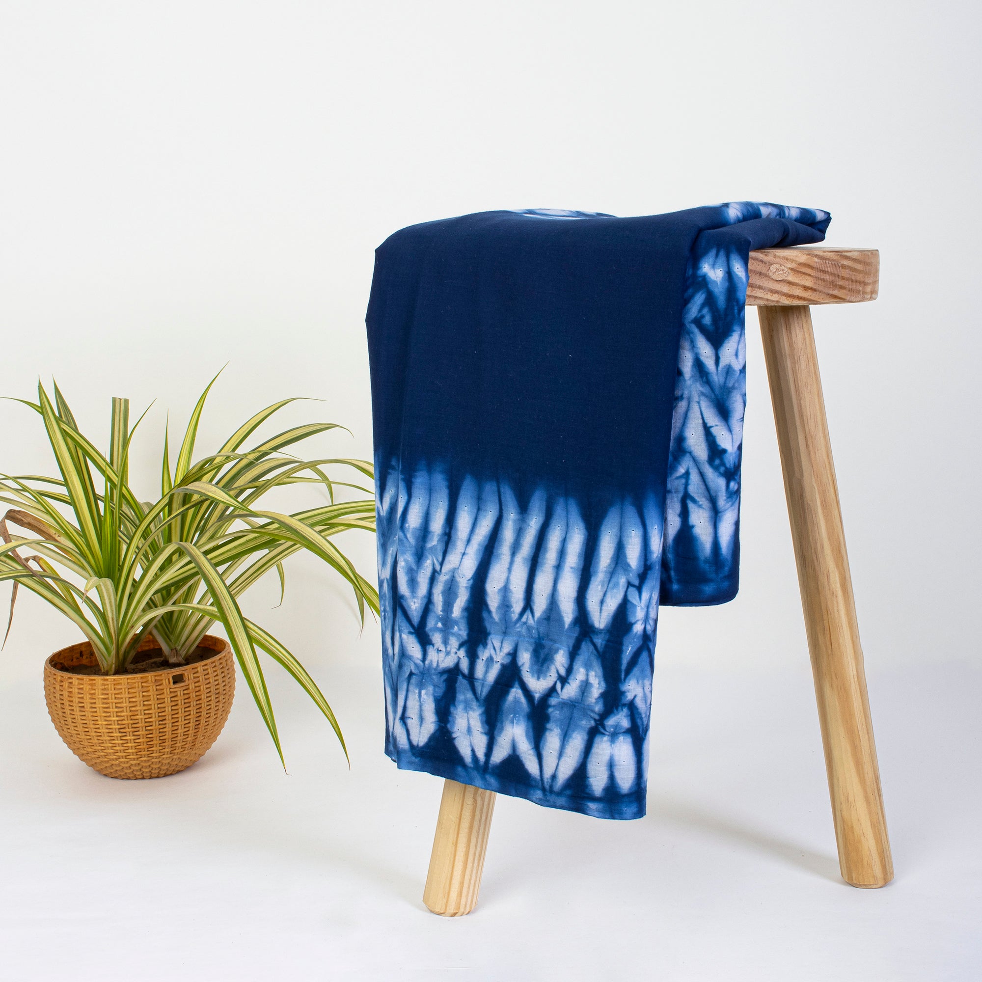 Blue Indian Shibori Tie Dye Fabric