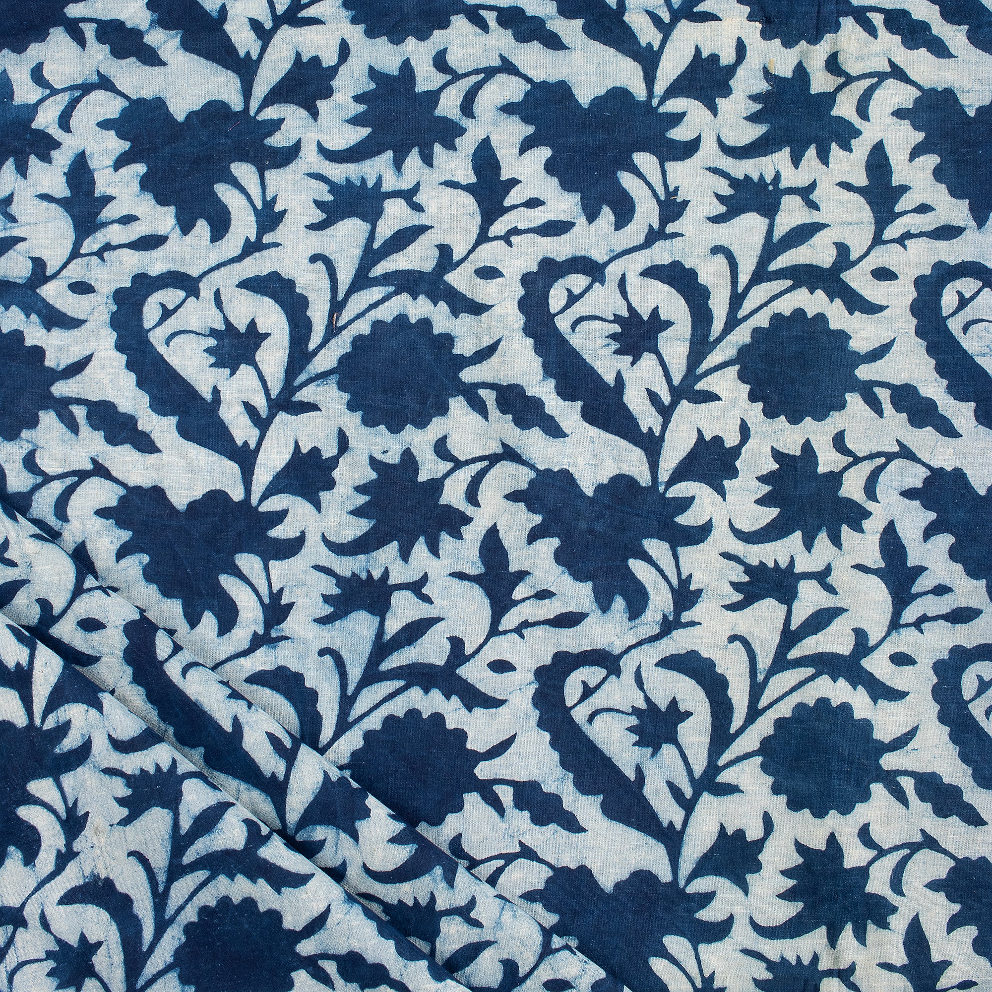 Blue Indigo Hand Block Printed Summer Dress Fabric