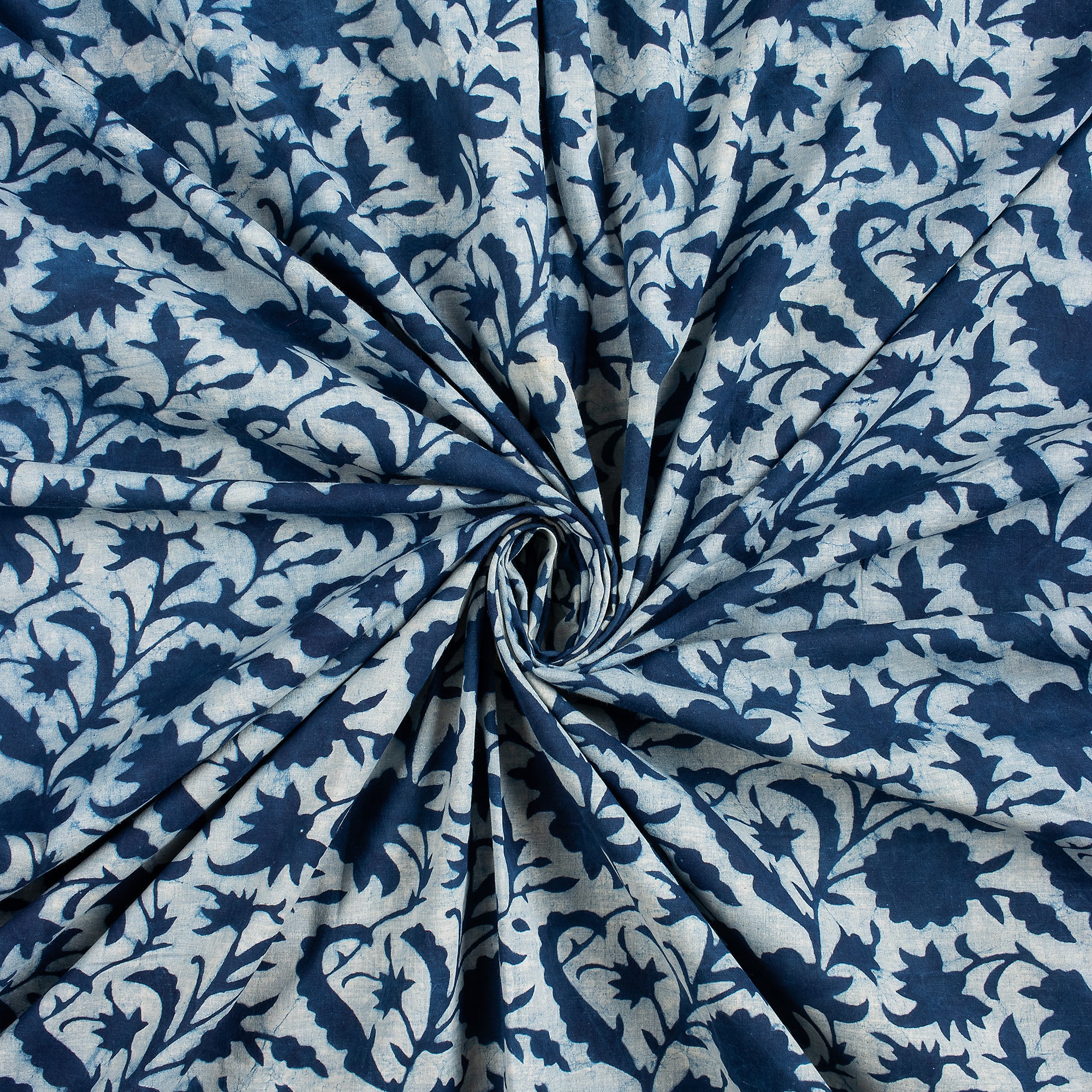 Blue Indigo Hand Block Printed Summer Dress Fabric