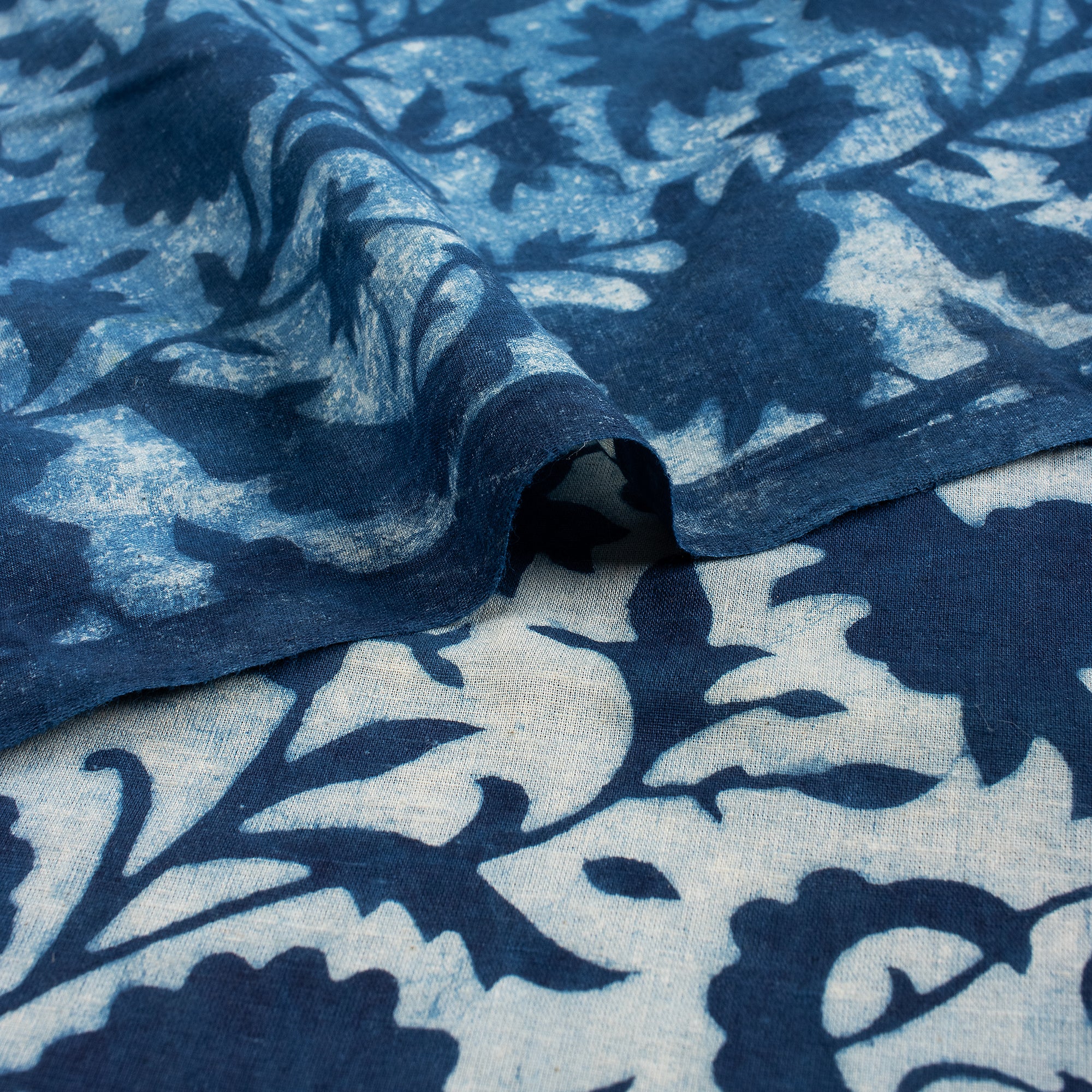 Blue Indigo Hand Block Printed Summer Dress Fabric