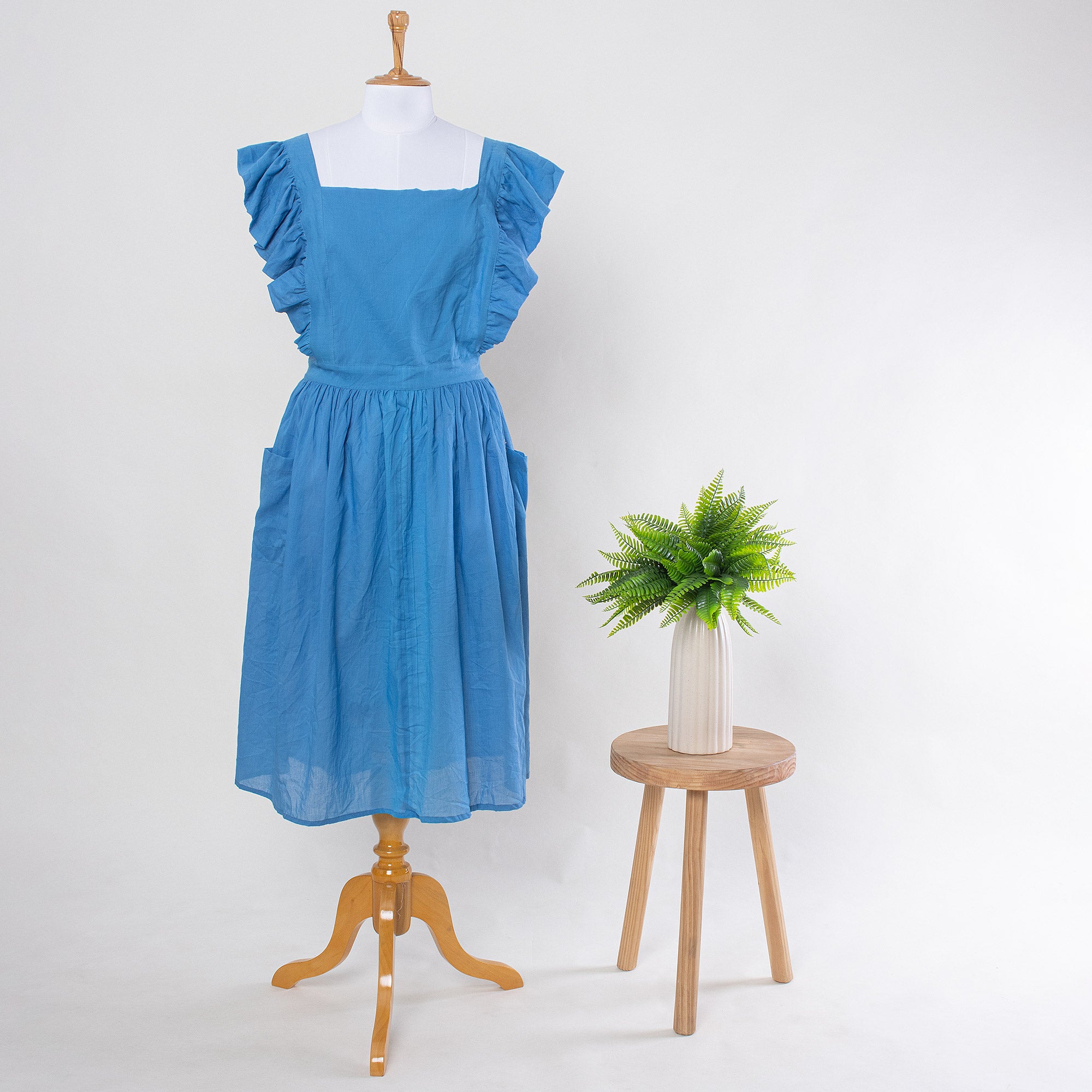Blue Kitchen & Gardening Organic Cotton Aprons For Womens