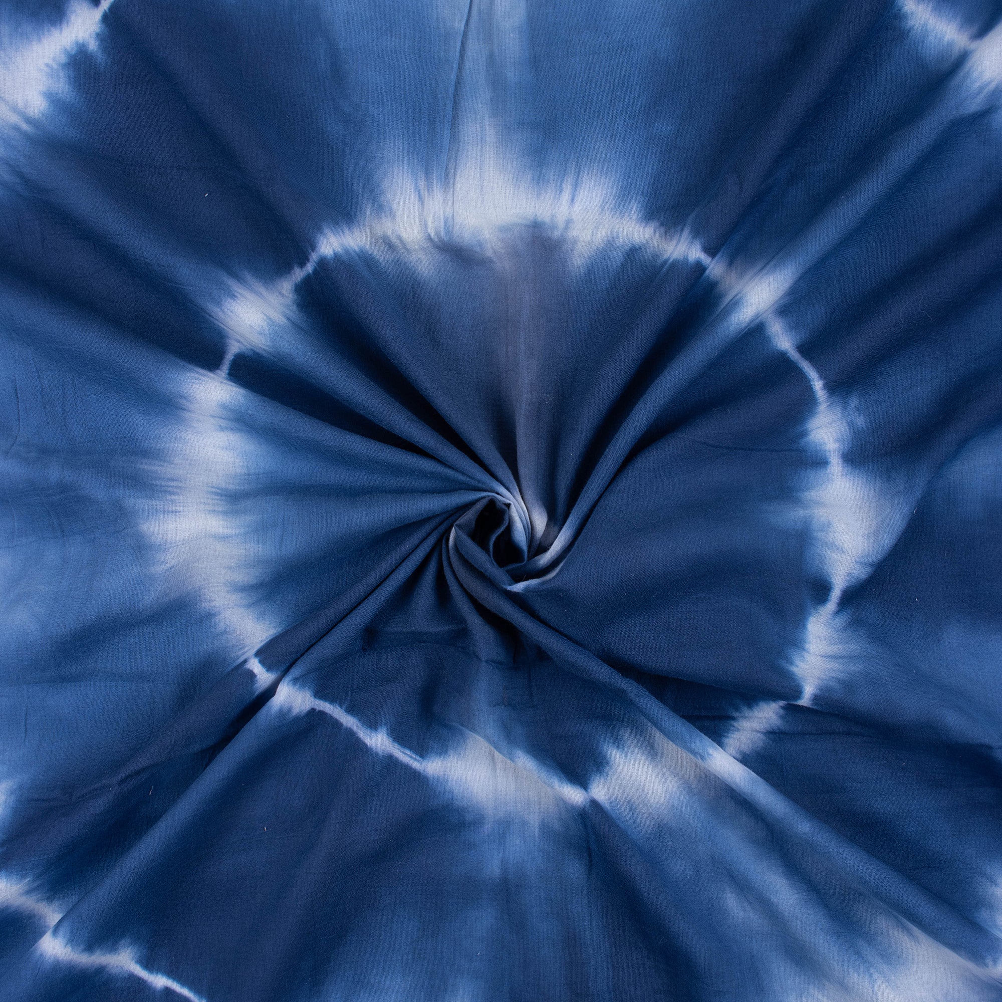 Blue Natural Tie Dye Cotton Shibori Fabric