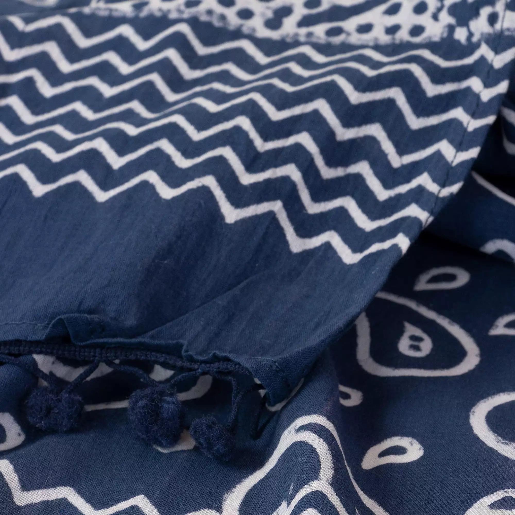 Blue Paisley Hand Block Printed Cotton Ladies Dupatta