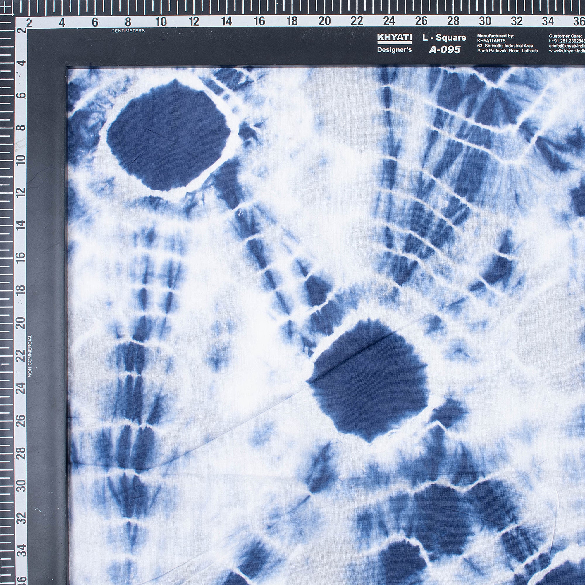 Blue Polkas Dots Tie Dye Shibori Fabric