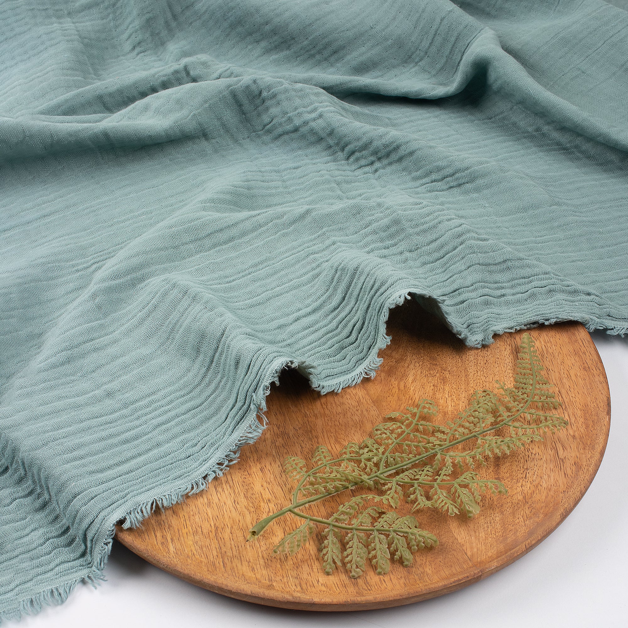 Blue Pure Cotton 4 Layered Gauze Fabric