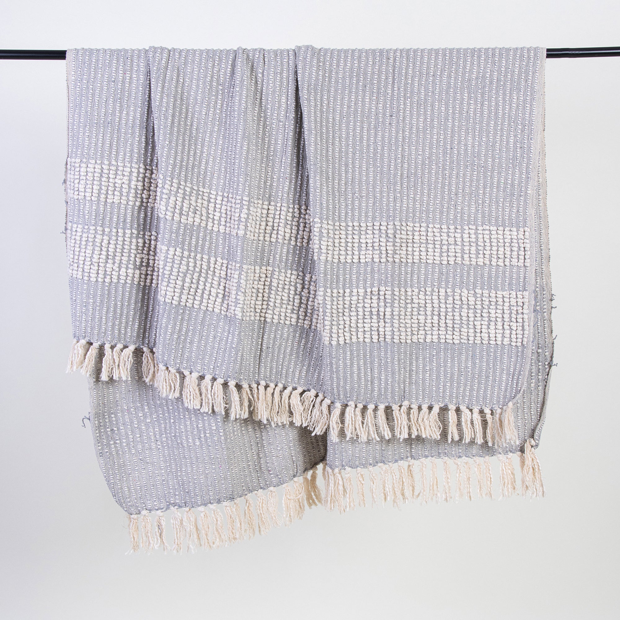 Blue Stripe Woven Cotton Bedroom Blankets