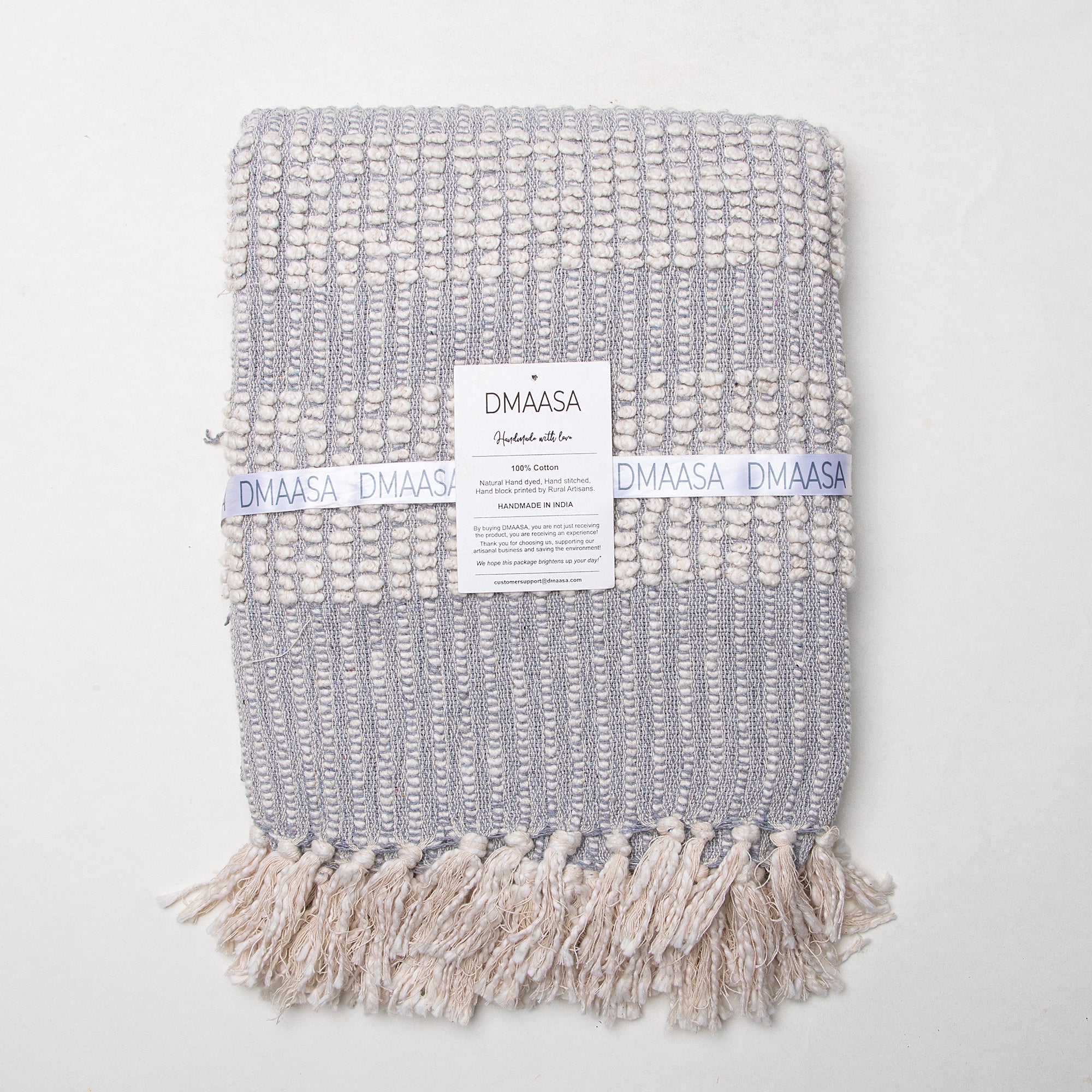 Blue Stripe Woven Cotton Bedroom Blankets