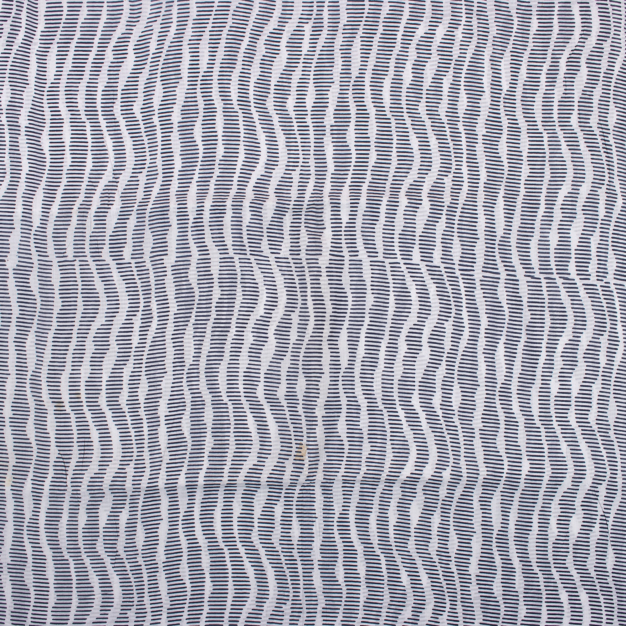 Blue Striped Block Printed Indian Fabric For Kurti