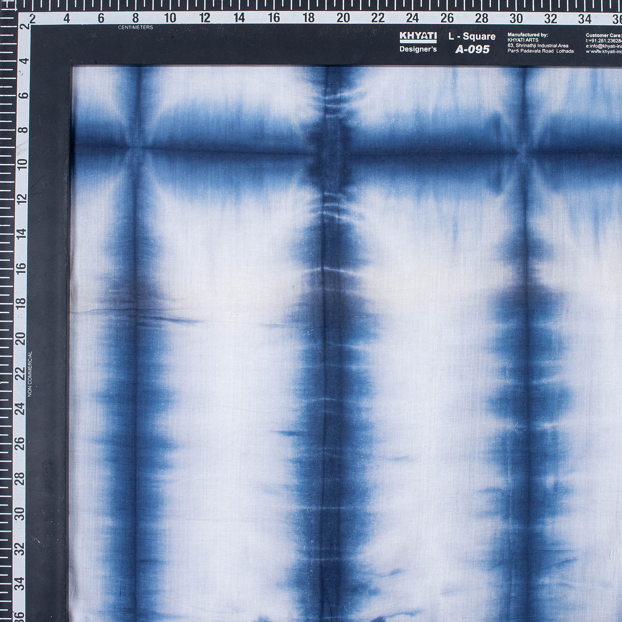 Blue Striped Natrual Dyed Cotton Shibori Fabric