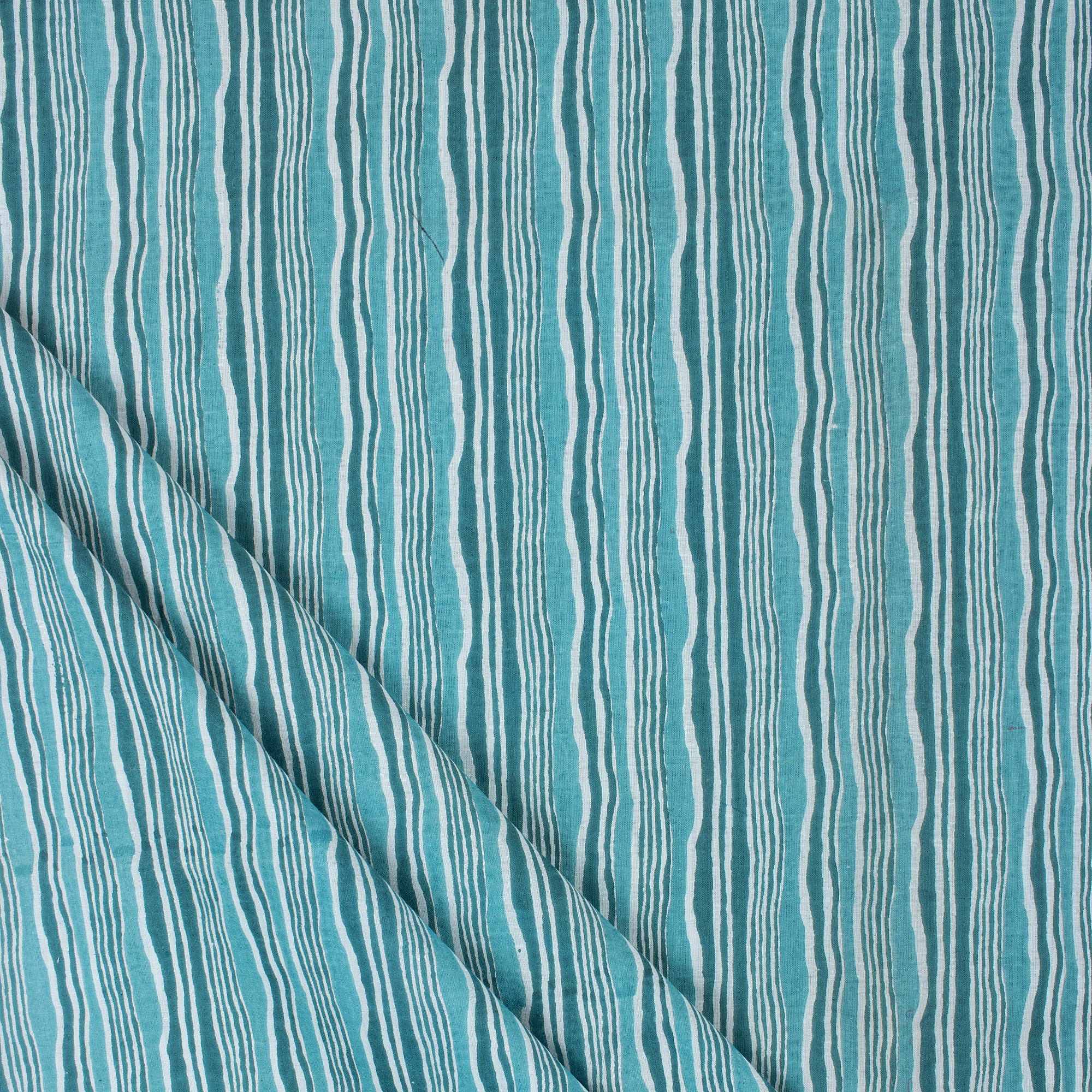 Blue Striped Soft Cotton Fabric