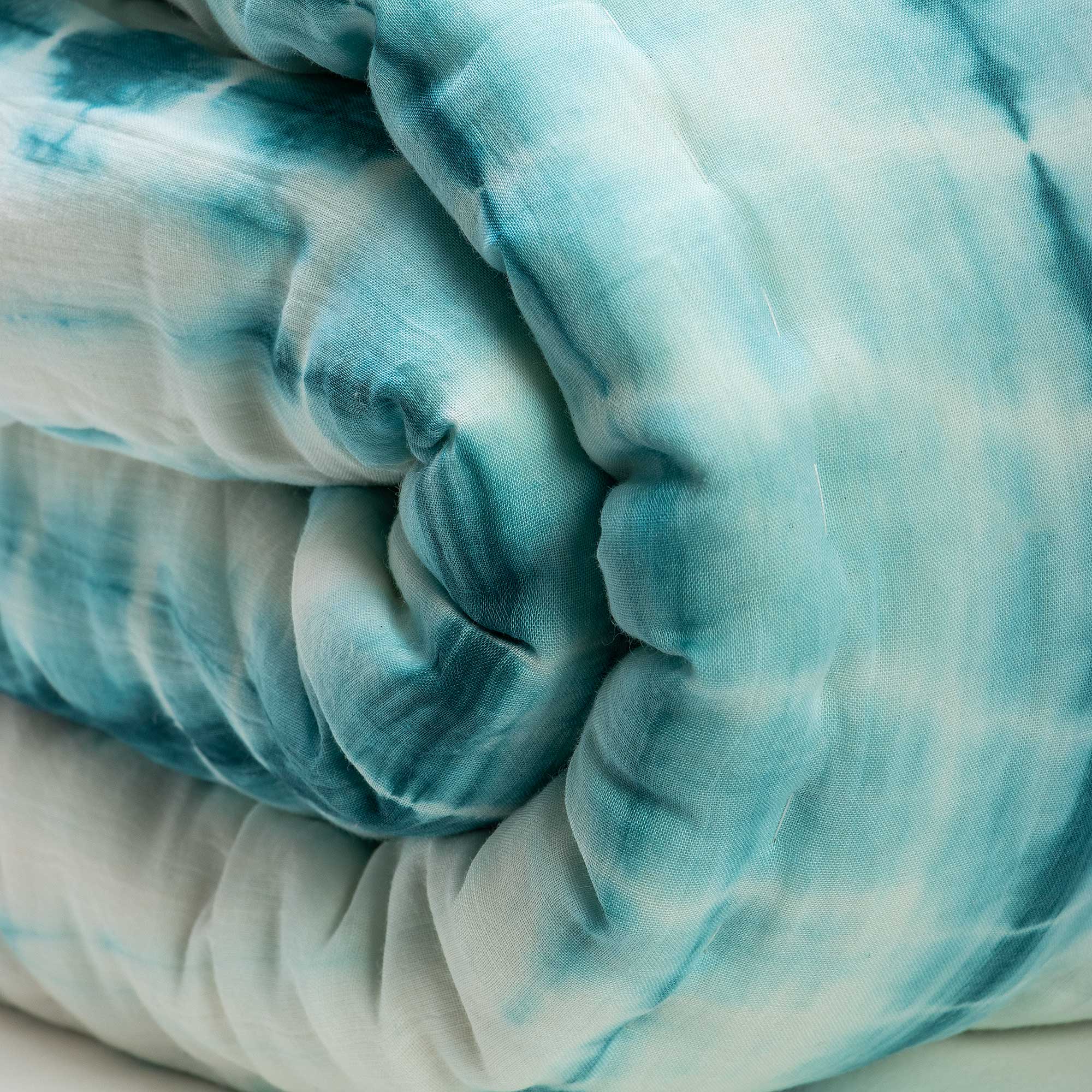 Blue Tie Dye Indian Pure Cotton Jaipuri Quilts For Winter